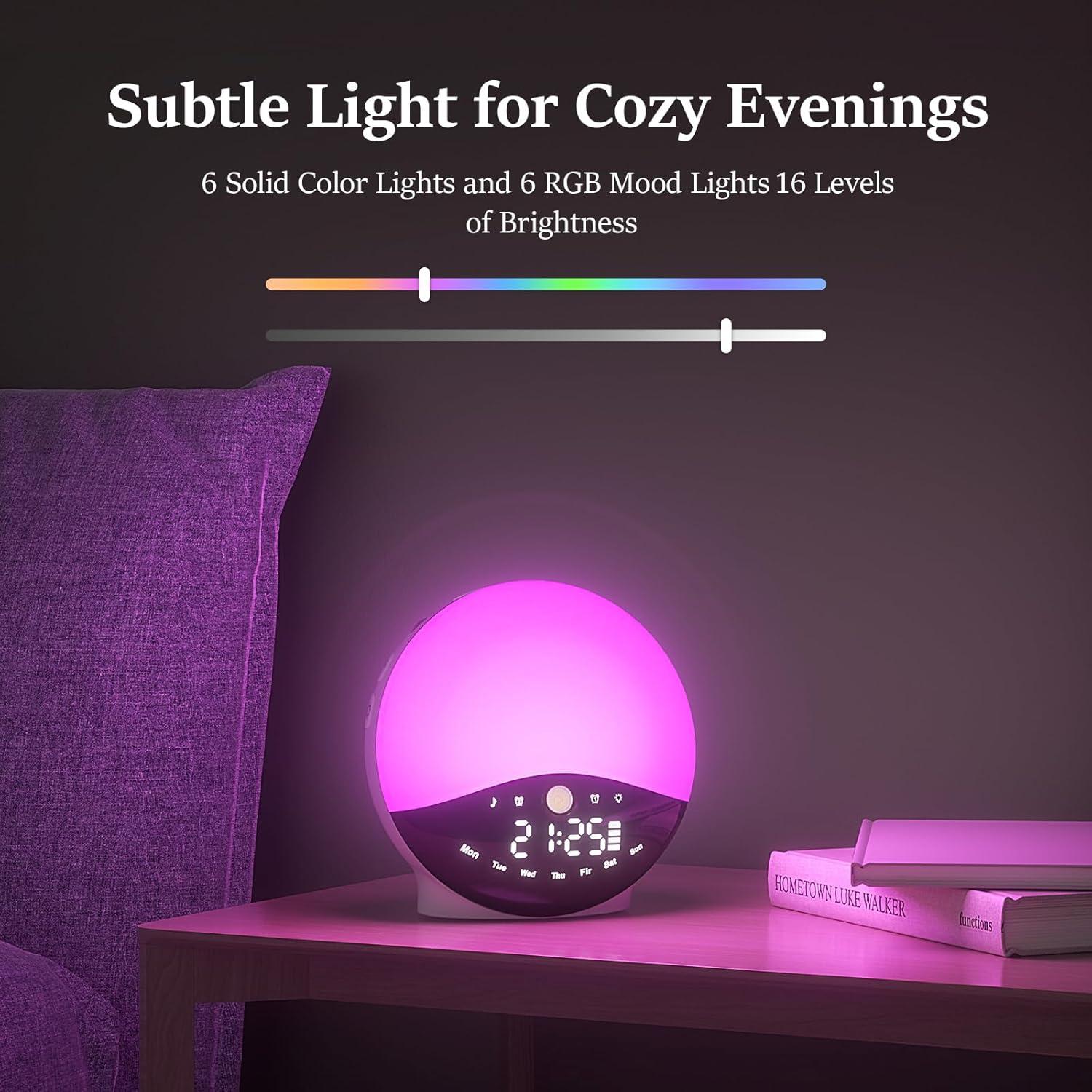 Despertador Luz de Amanecer Lightoratory con Sonidos y Alarmas