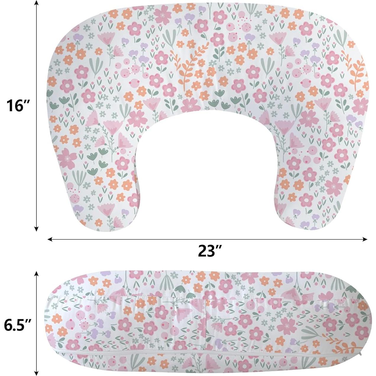 Almohada de Lactancia Ergonómica Floral 61x46 cm - Pequeña Almohada de Uva