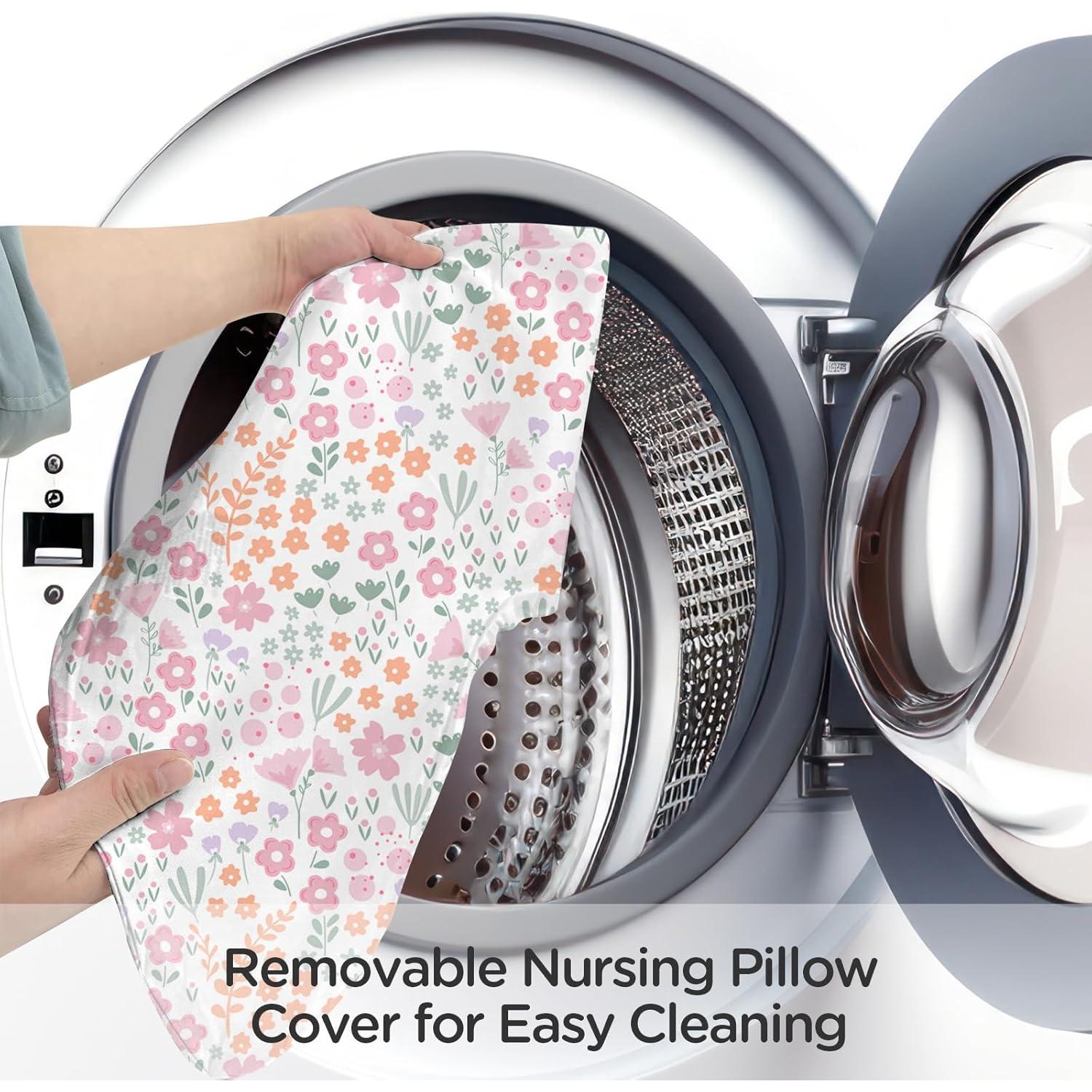 Almohada de Lactancia Ergonómica Floral 61x46 cm - Pequeña Almohada de Uva