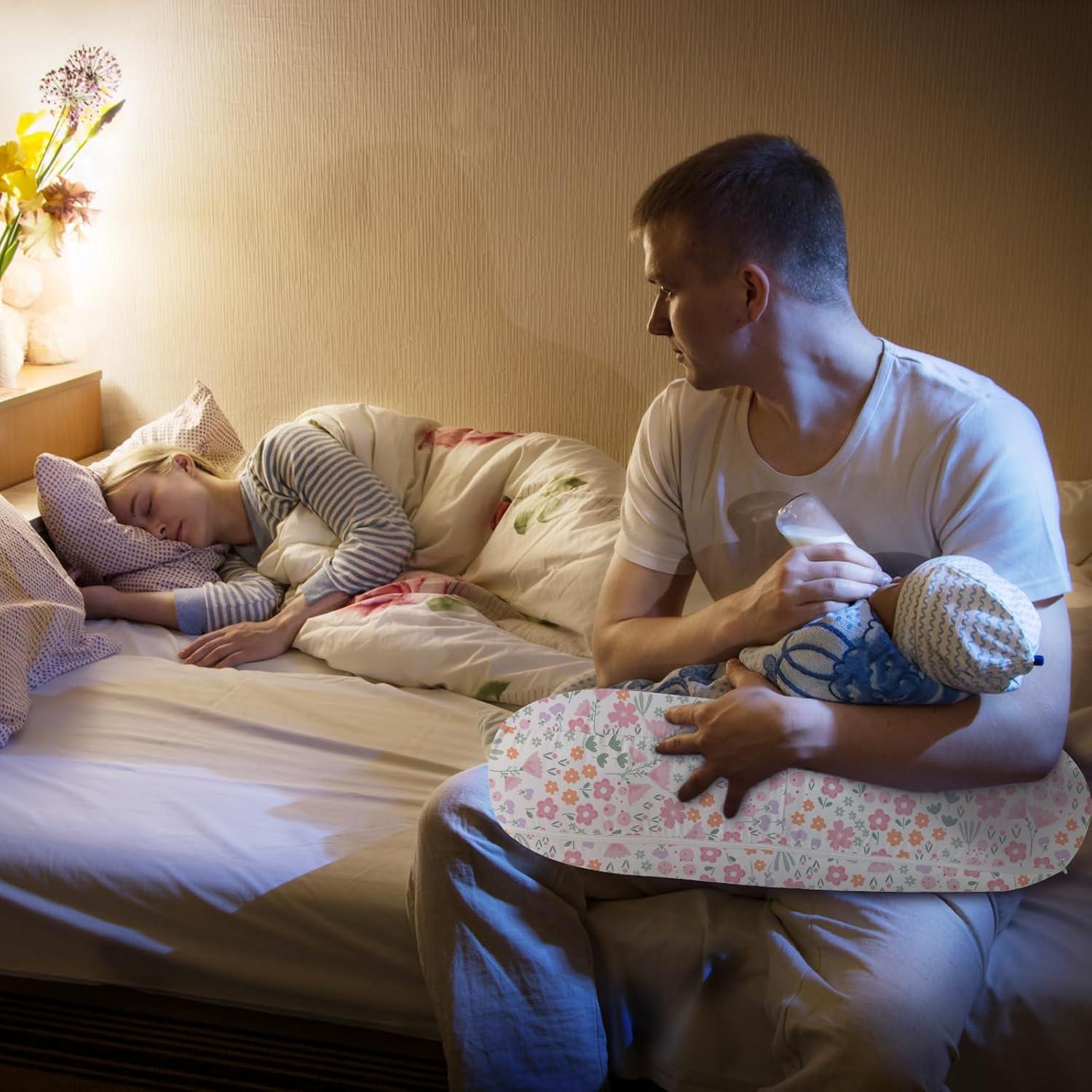 Almohada de Lactancia Ergonómica Floral 61x46 cm - Pequeña Almohada de Uva