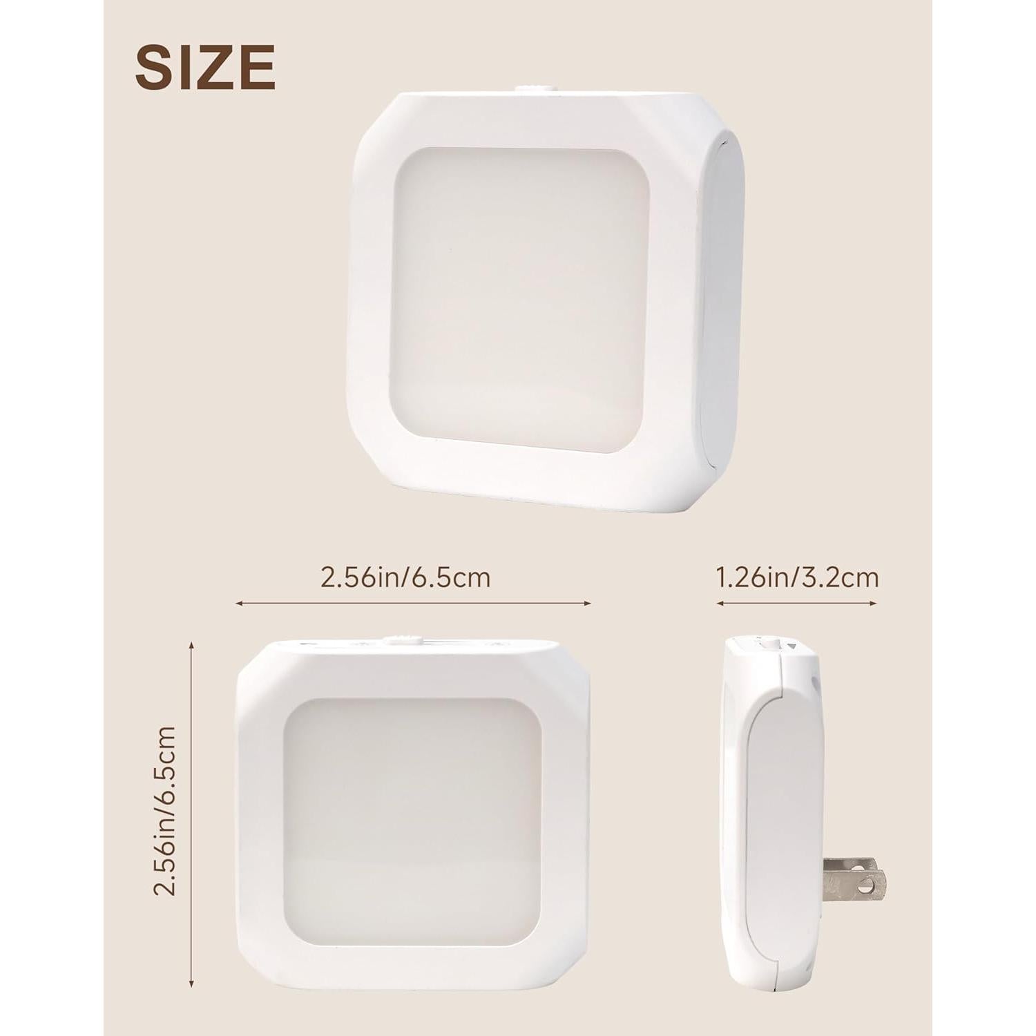 Luz Nocturna Enchufable FONSHUKYY Paquete de 2 LED Regulable