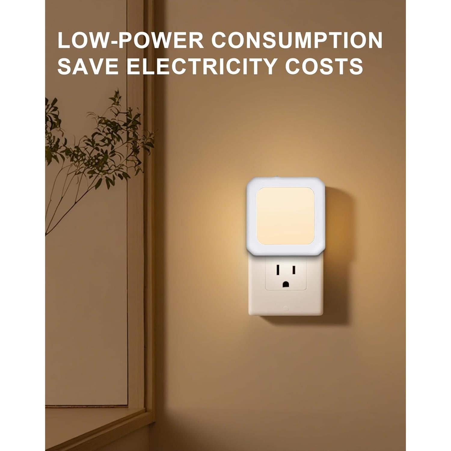 Luz Nocturna Enchufable FONSHUKYY Paquete de 2 LED Regulable