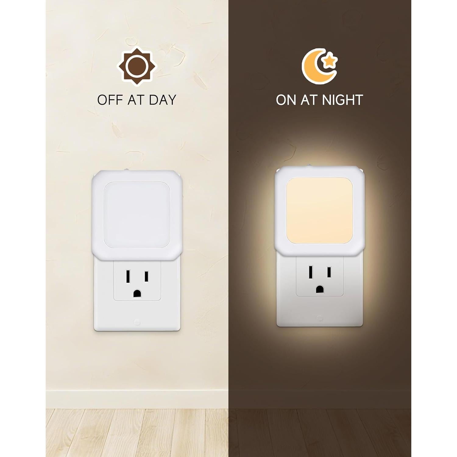 Luz Nocturna Enchufable FONSHUKYY Paquete de 2 LED Regulable