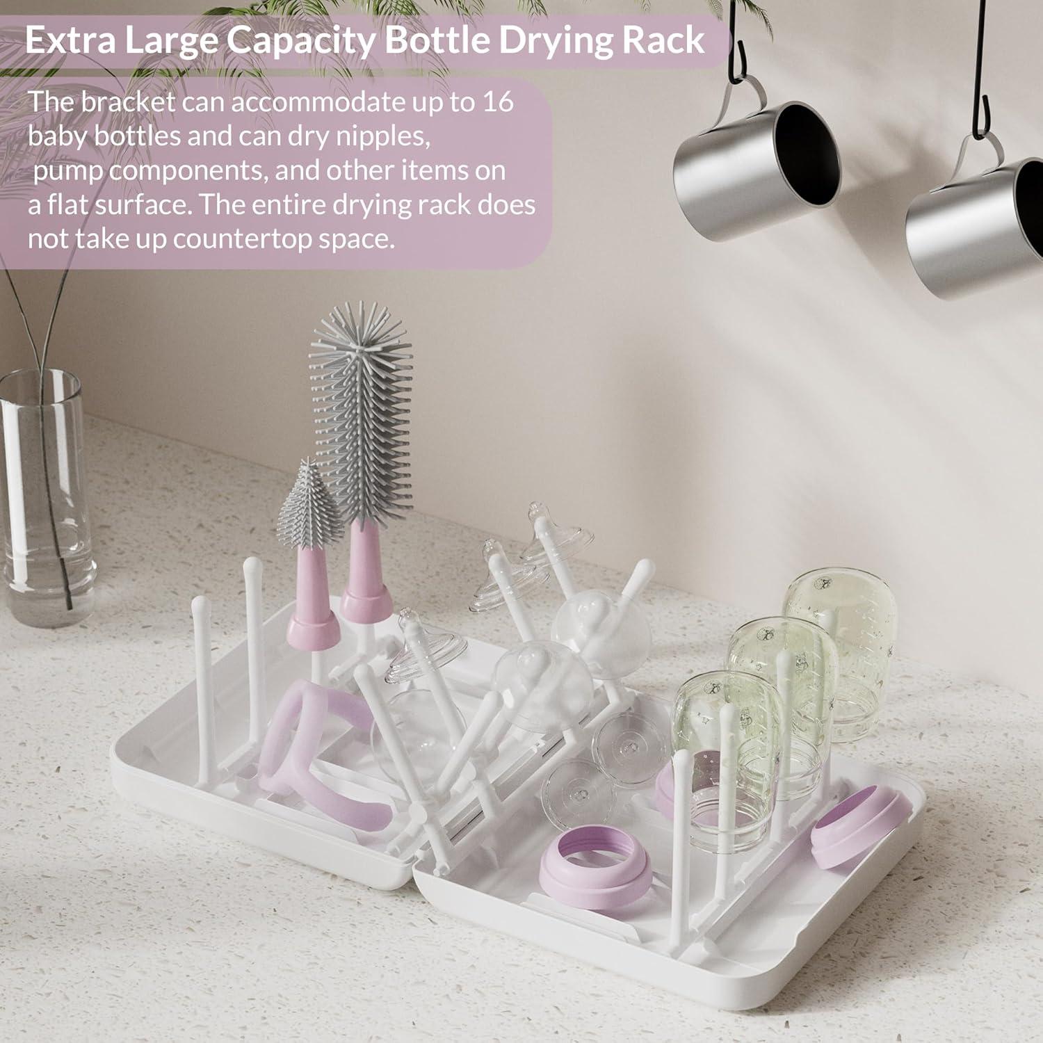 Juego de cepillos para biberones WHNL con soporte secado 5 en 1