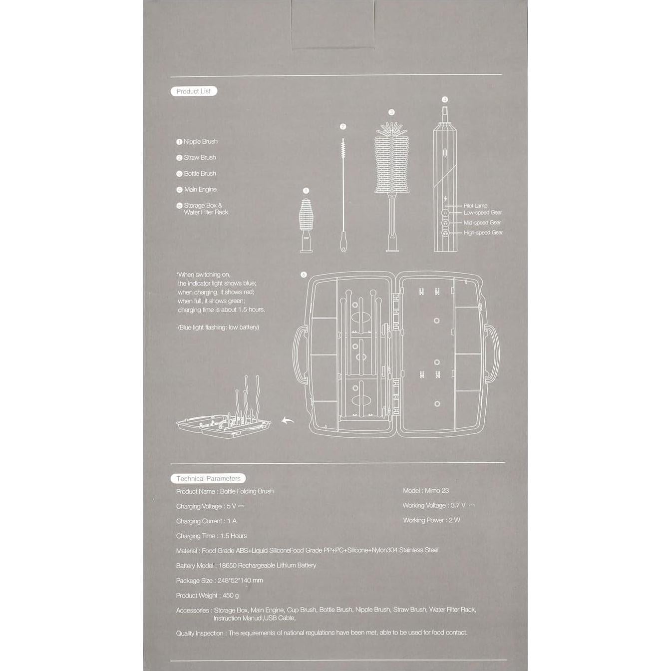 Limpiador eléctrico de biberones Zooawa ZEBBS 7 en 1