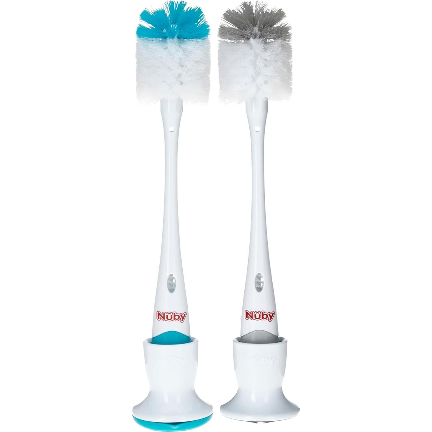 Cepillo para Botellas Nuby 2 Paquete con Soporte - Colores Varios