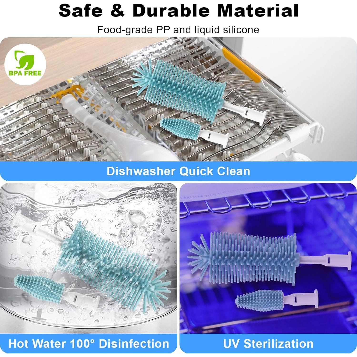 Cepillo Limpiador de Botellas COKUNST con Motor USB y Soporte