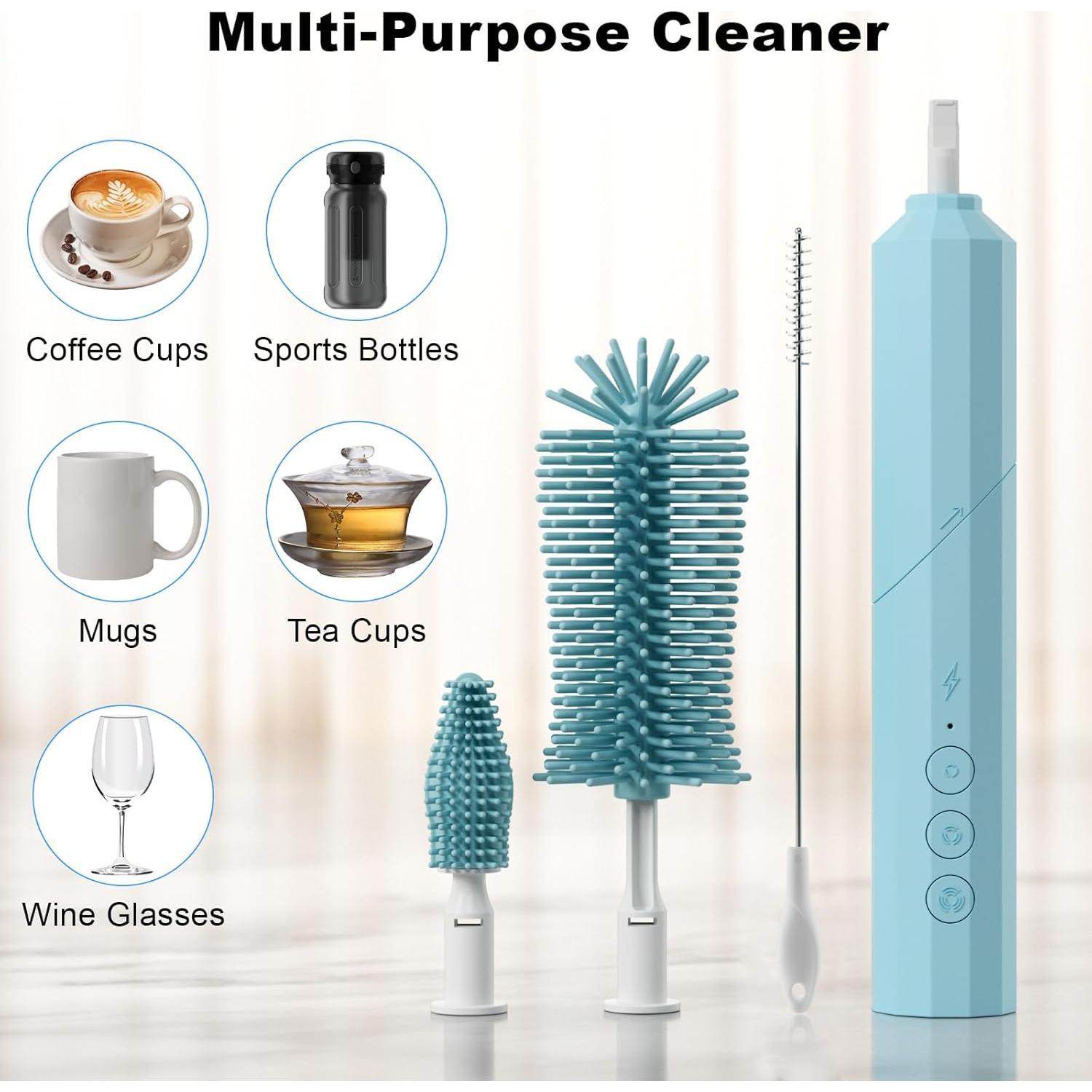 Cepillo Limpiador de Botellas COKUNST con Motor USB y Soporte