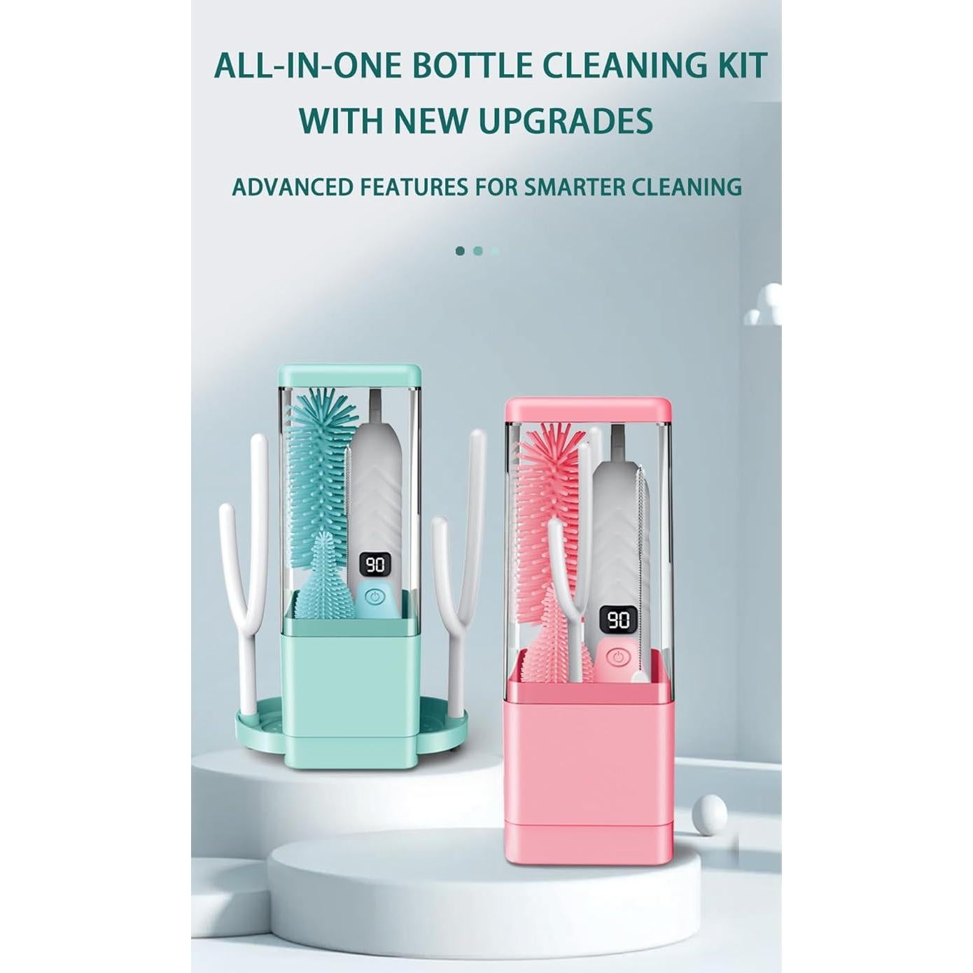 Limpiador Eléctrico de Botellas Aerofrog 8 en 1 Rosa