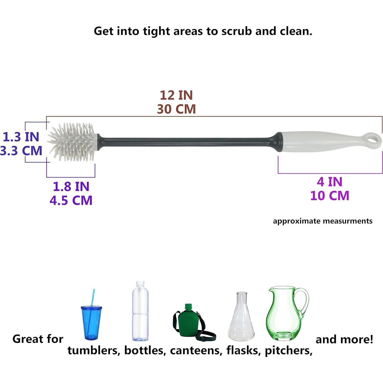 Cepillos de Silicona para Botellas Iconikal 2-Pack 30.48 cm Gris