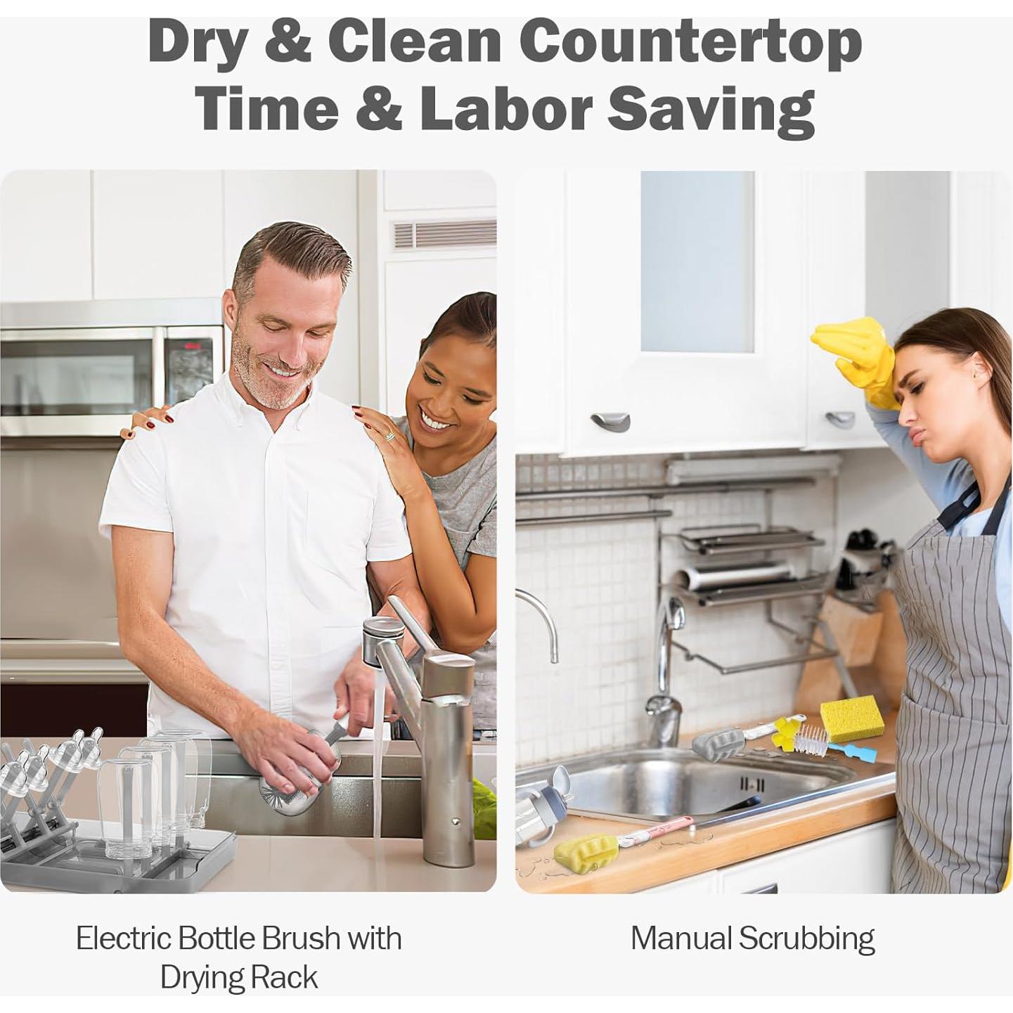 Limpiador Eléctrico de Botellas Duoffanny 9 en 1 Gris