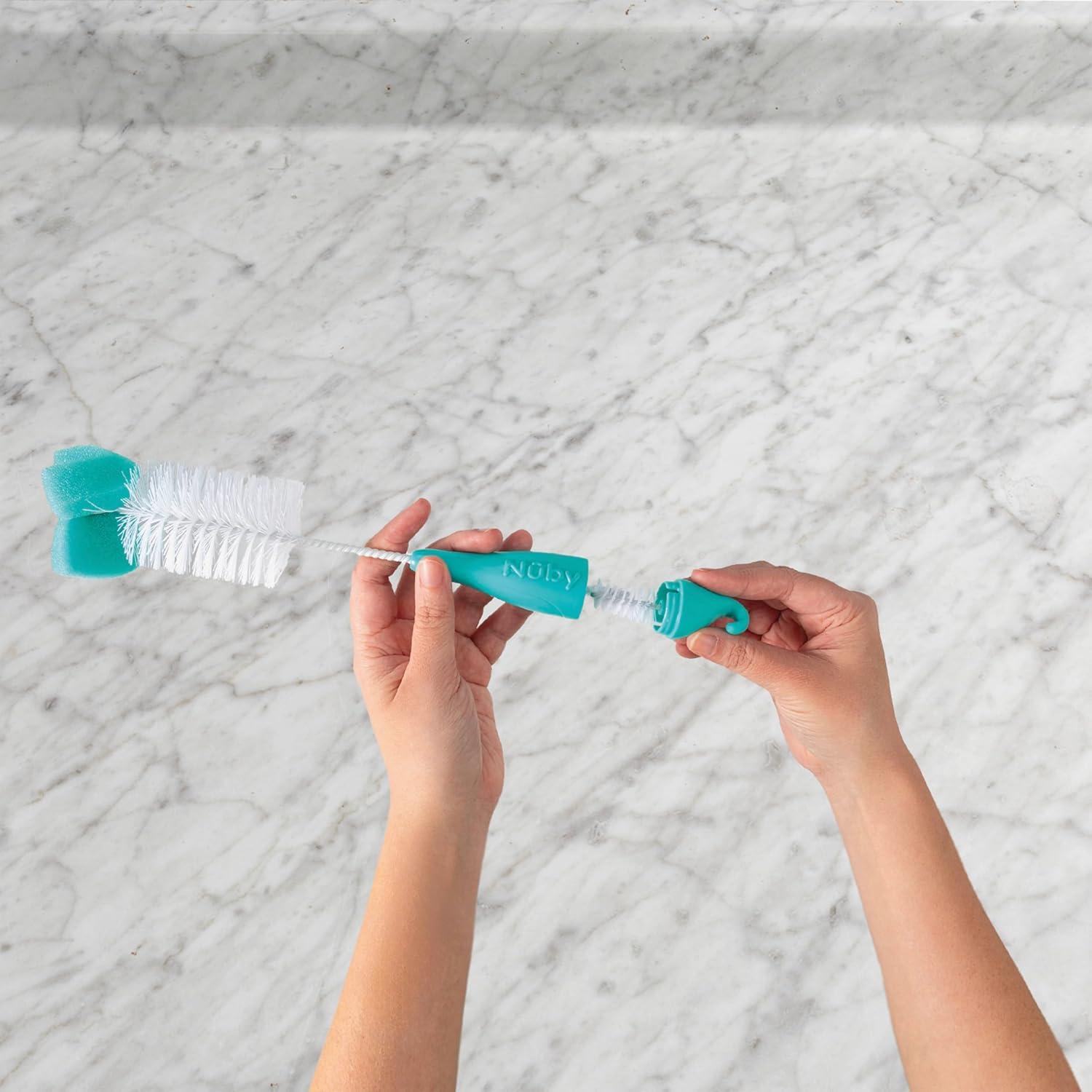 Cepillo para Botellas y Tetinas Nuby 3 Piezas con Punta de Esponja