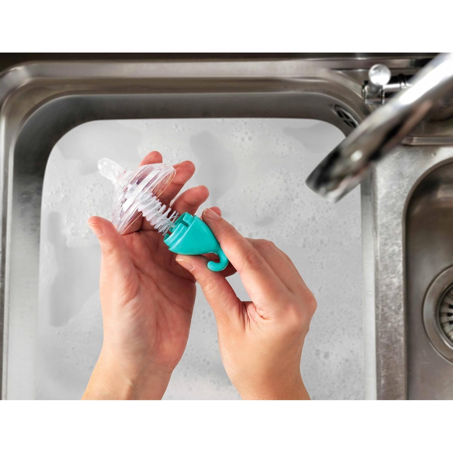 Cepillo para Botellas y Tetinas Nuby 3 Piezas con Punta de Esponja