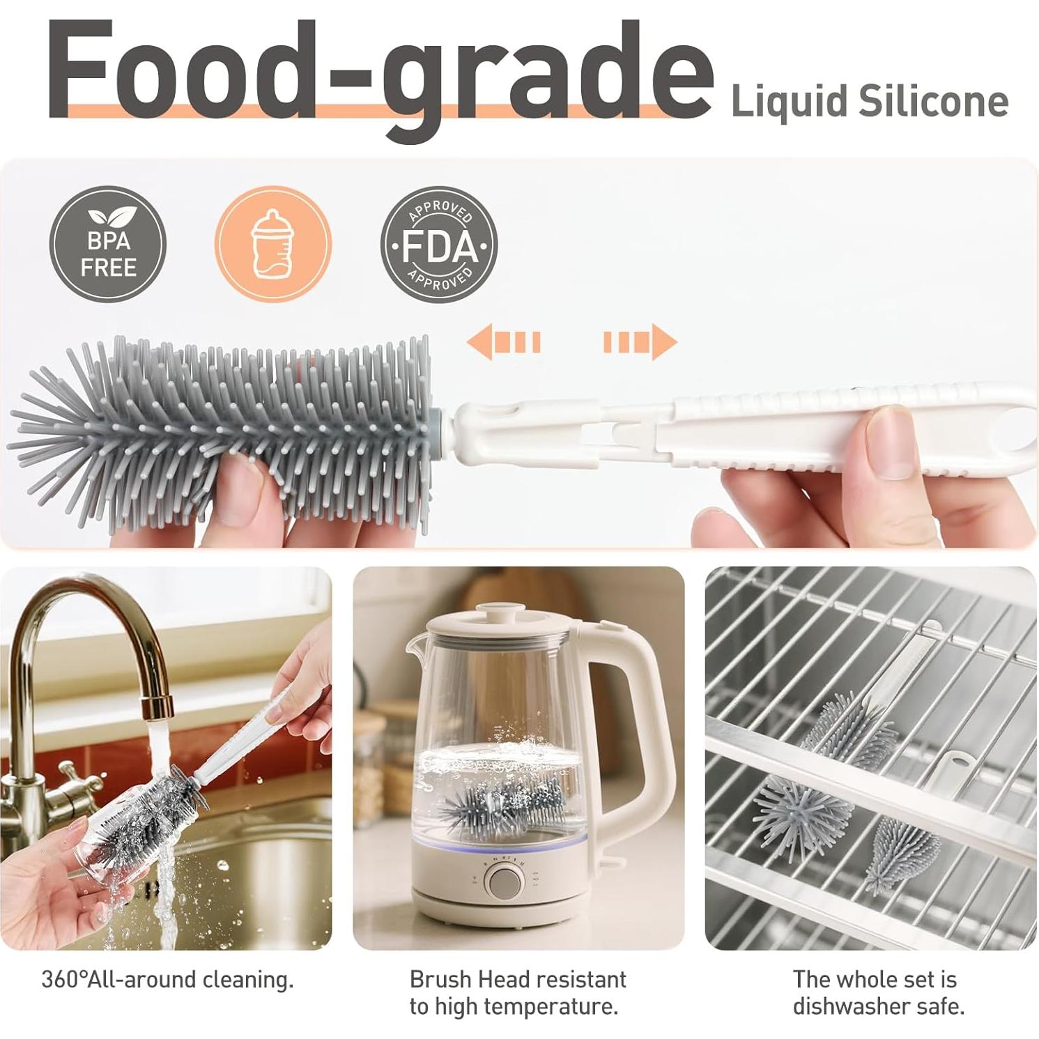 Juego de Cepillos para Biberones FXXQHT 6 en 1 Portátil