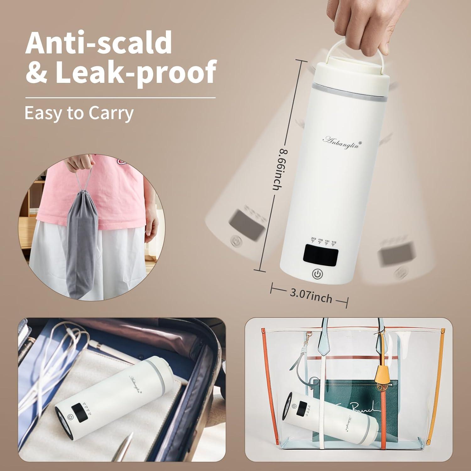 Hervidor Eléctrico de Viaje Anbanglin 500ml 4 Temperaturas