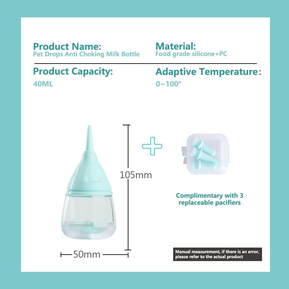 Botella de Alimentación para Gatitos CL 40ml con 3 Pezones