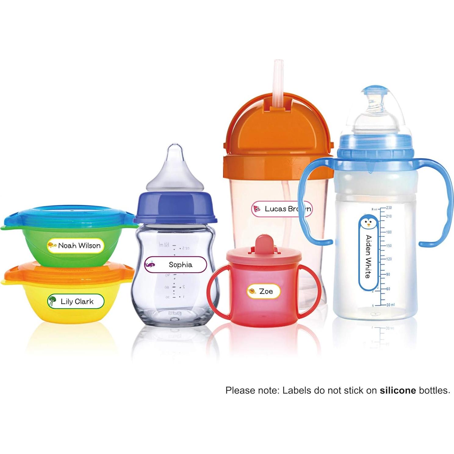 Etiquetas Autolaminadas para Biberones - 64 Piezas - Arcoíris