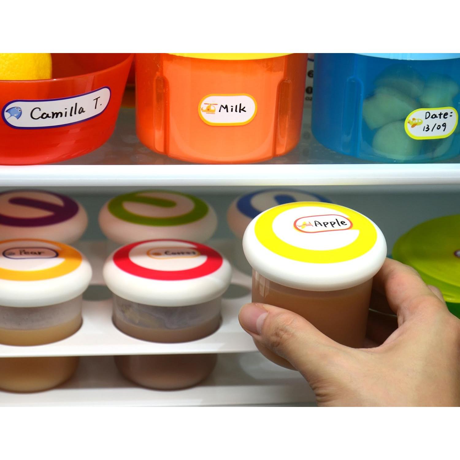 Etiquetas Autolaminadas para Biberones - 64 Piezas - Arcoíris