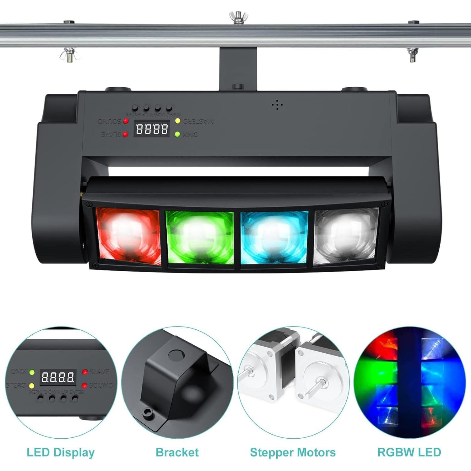 BETOPPER Luz de Escenario LED Spider RGBW 8x3W DMX-512