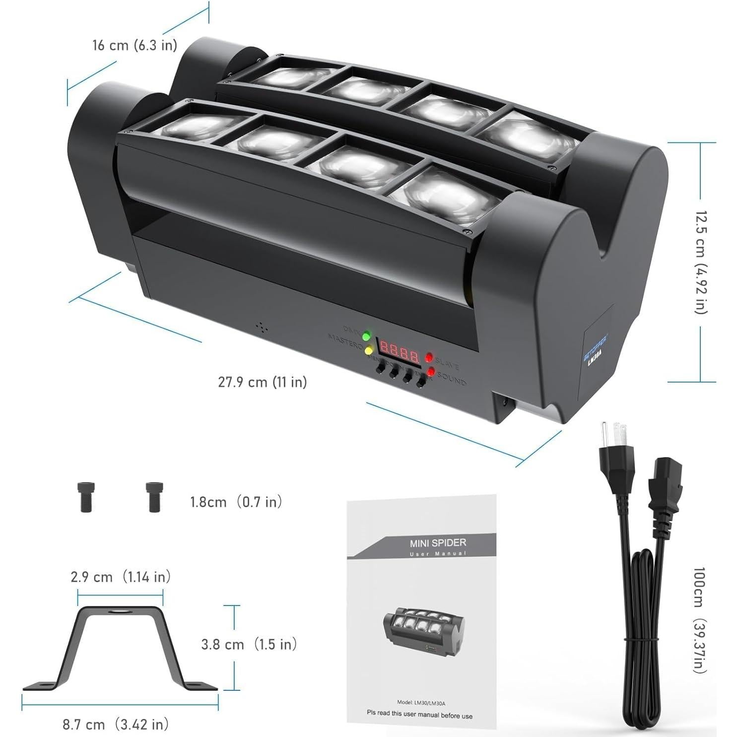 BETOPPER Luz de Escenario LED Spider RGBW 8x3W DMX-512