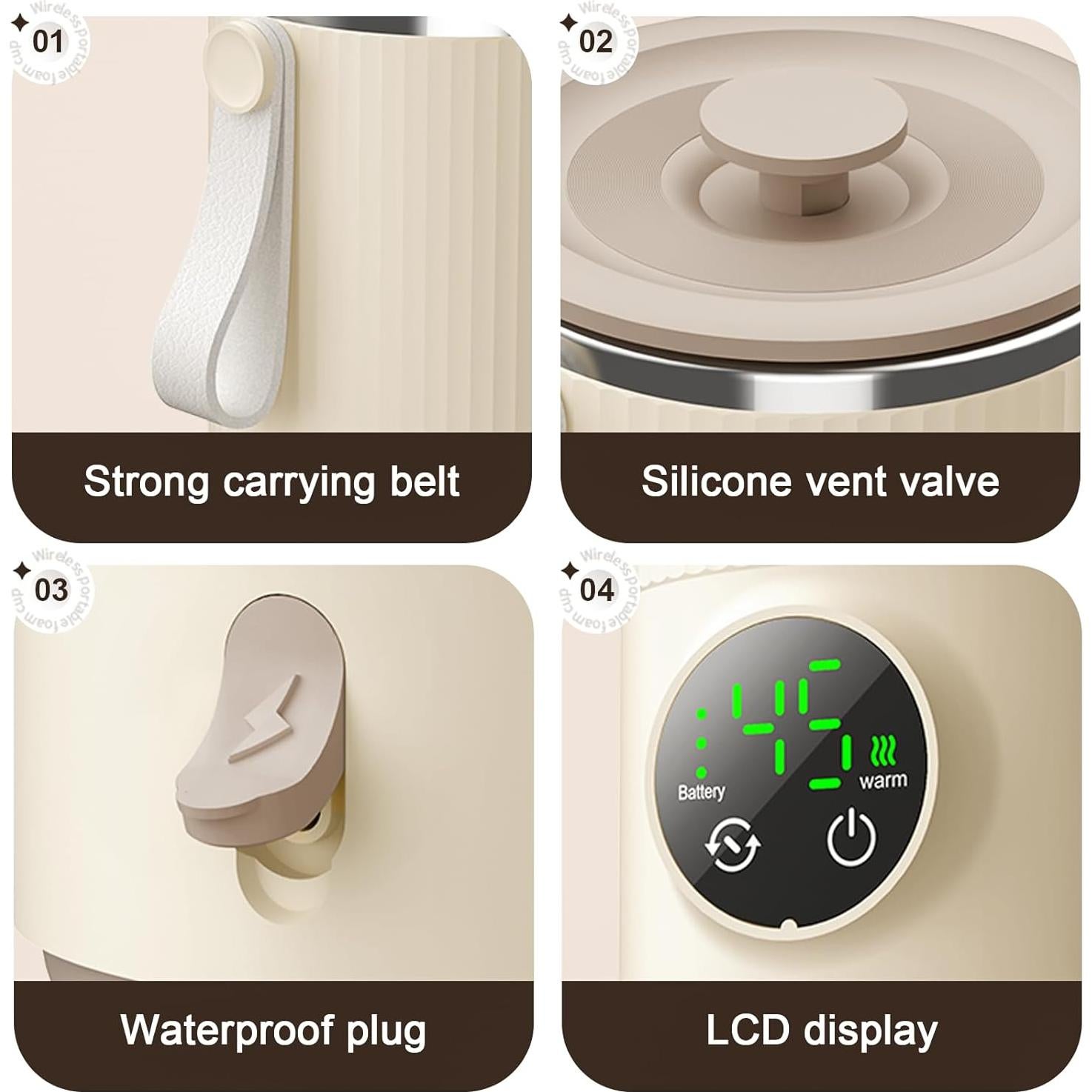 Calentador y Mezclador Portátil de Botellas 6000mAh - A Prueba de Fugas