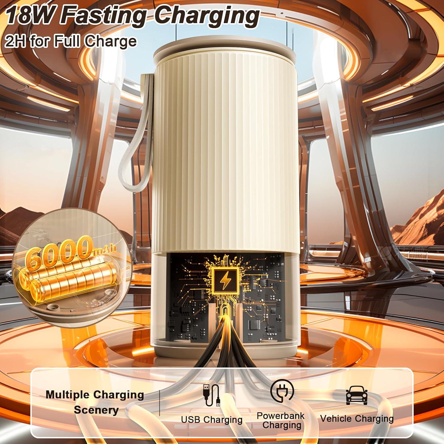 Calentador y Mezclador Portátil de Botellas 6000mAh - A Prueba de Fugas