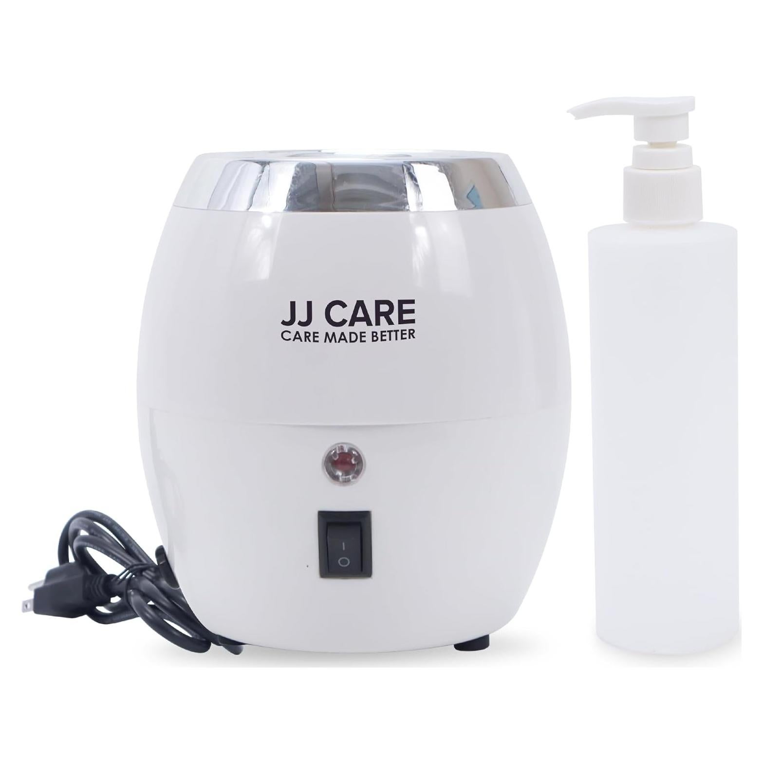 JJ CARE Lotion Warmer and Massage Oil Warmer Includes 300ml Pump Bottle, Electric Lotion Warmer Dispenser Heated, Cream & Lube Warmer Dispenser for Home, Spa, Beauty Salon & Barber Shops