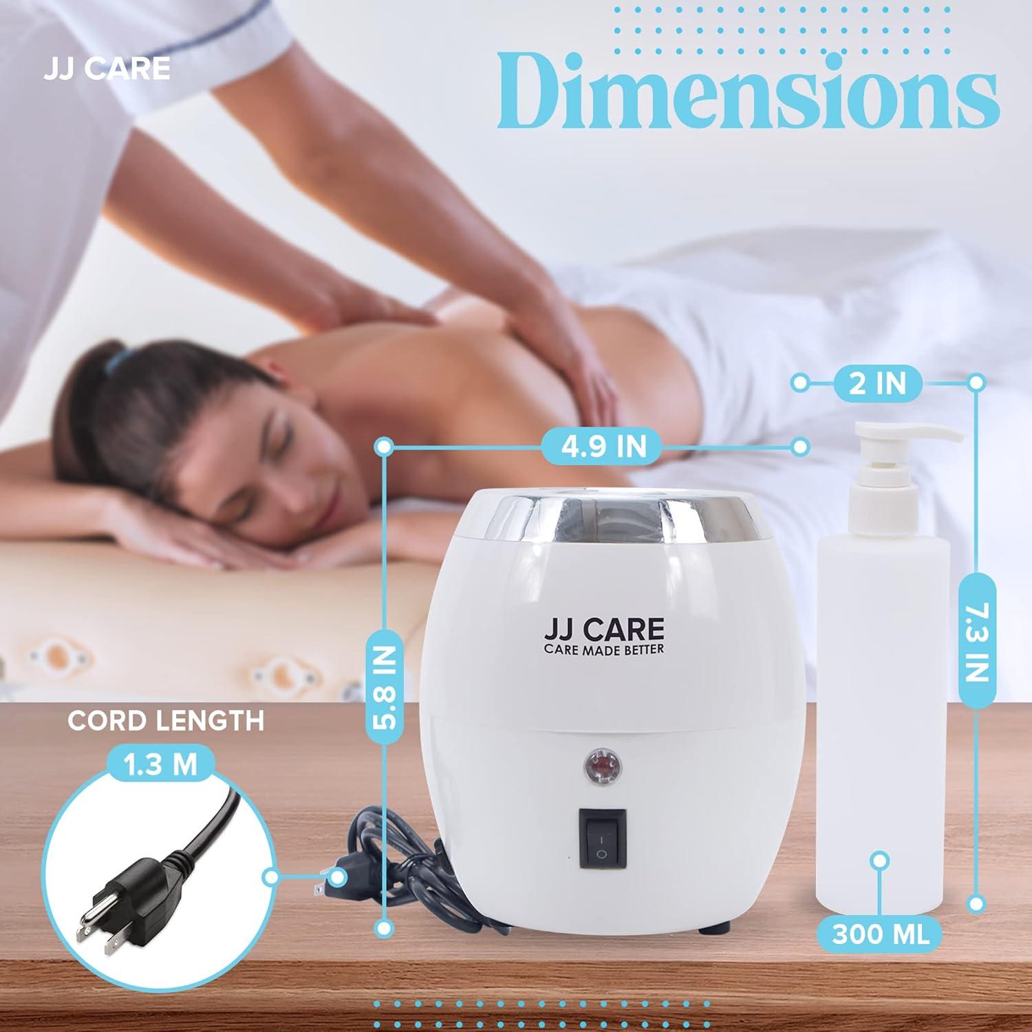 JJ CARE Lotion Warmer and Massage Oil Warmer Includes 300ml Pump Bottle, Electric Lotion Warmer Dispenser Heated, Cream & Lube Warmer Dispenser for Home, Spa, Beauty Salon & Barber Shops