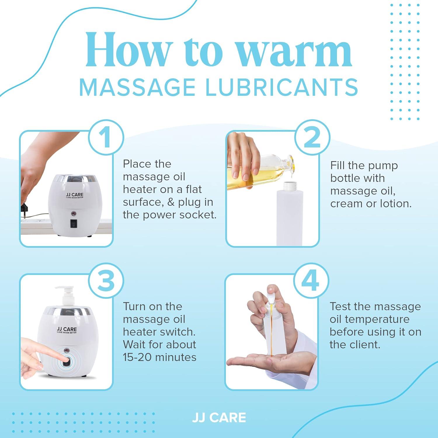 JJ CARE Lotion Warmer and Massage Oil Warmer Includes 300ml Pump Bottle, Electric Lotion Warmer Dispenser Heated, Cream & Lube Warmer Dispenser for Home, Spa, Beauty Salon & Barber Shops