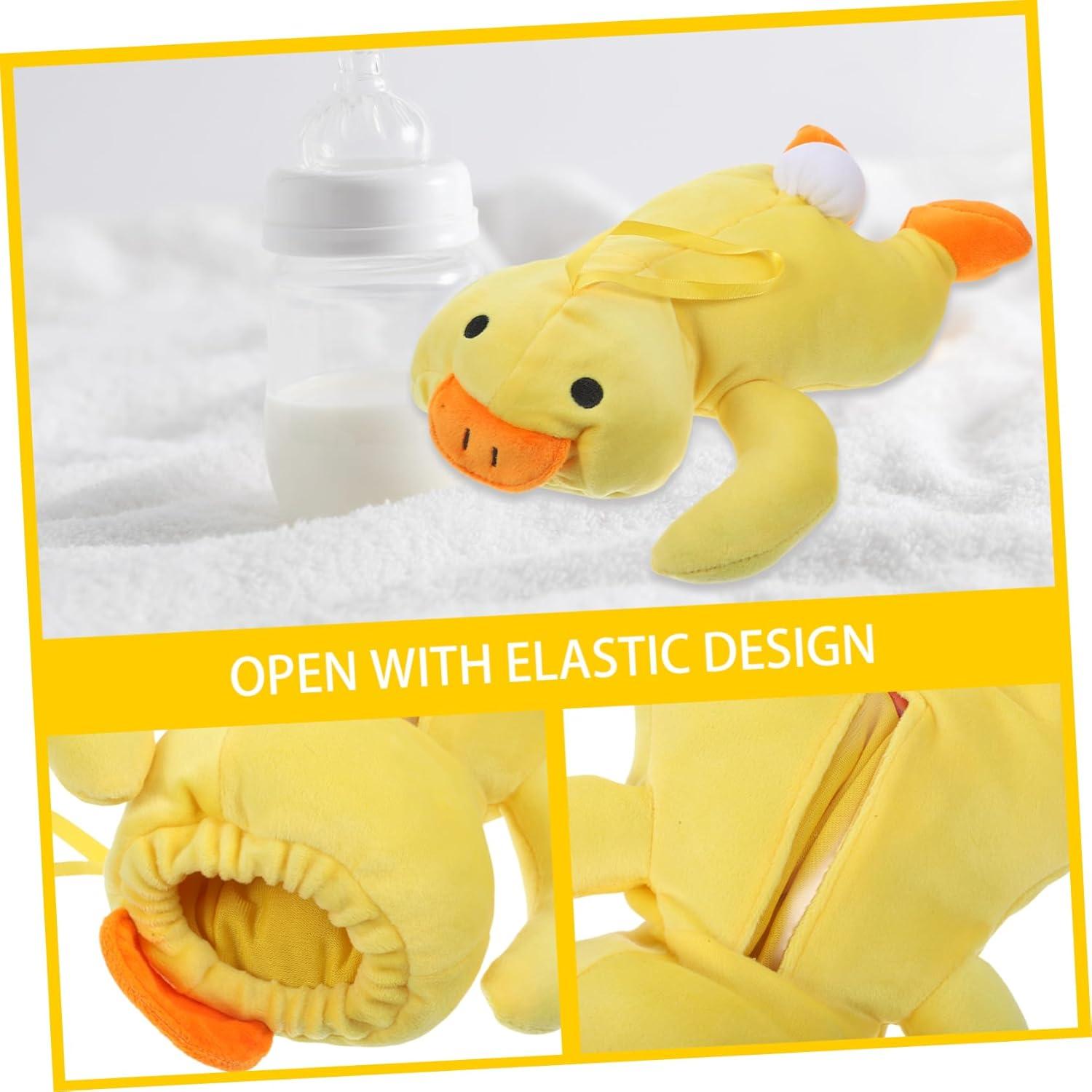 Funda Aislante de Botella de Leche Felpa Amarillo 21x16 cm