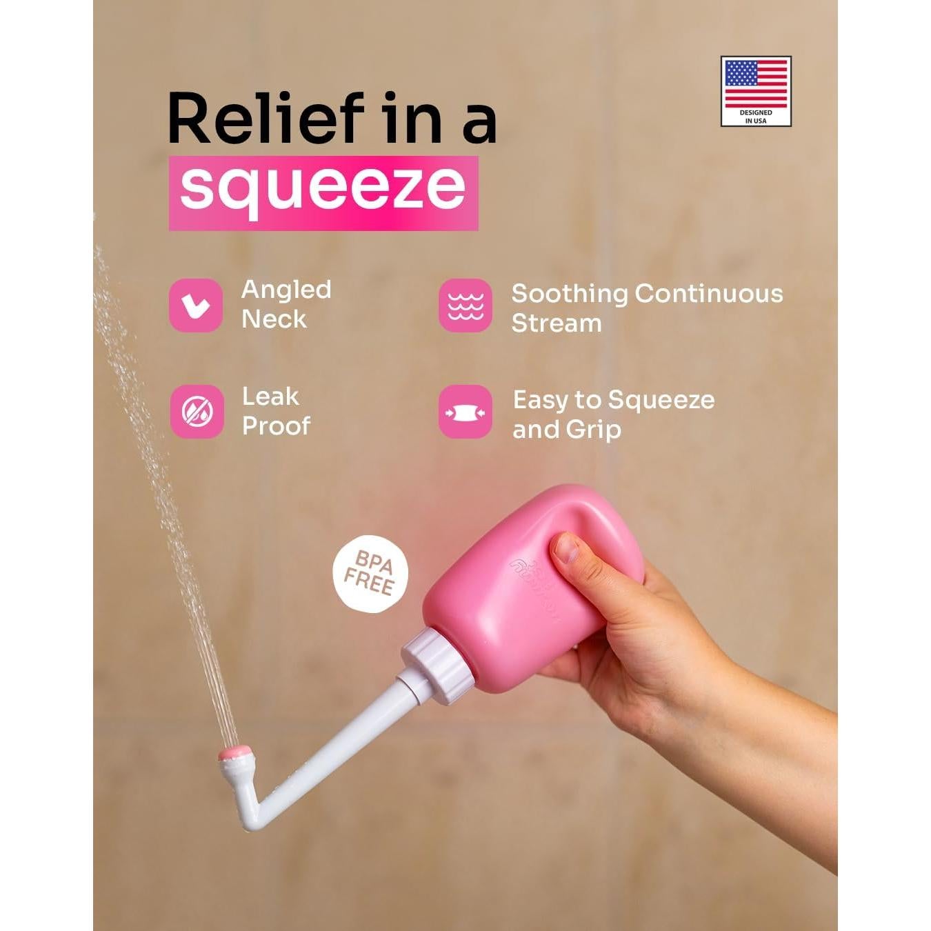 Botella Peri Neomed 12.2 oz Rosa Bebé para Cuidado Postparto