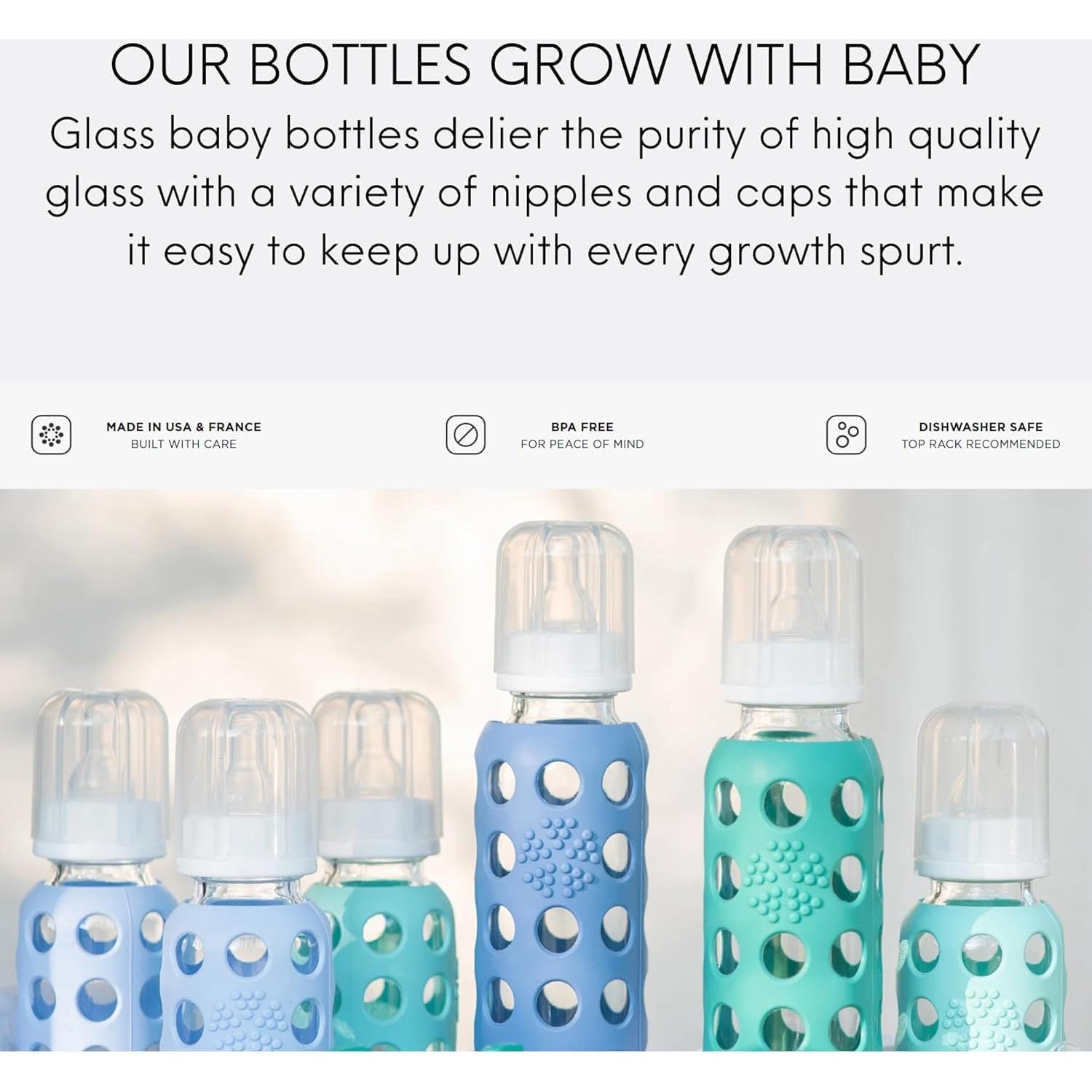 Botellas de vidrio para bebé Lifefactory 266 ml - Paquete de 2