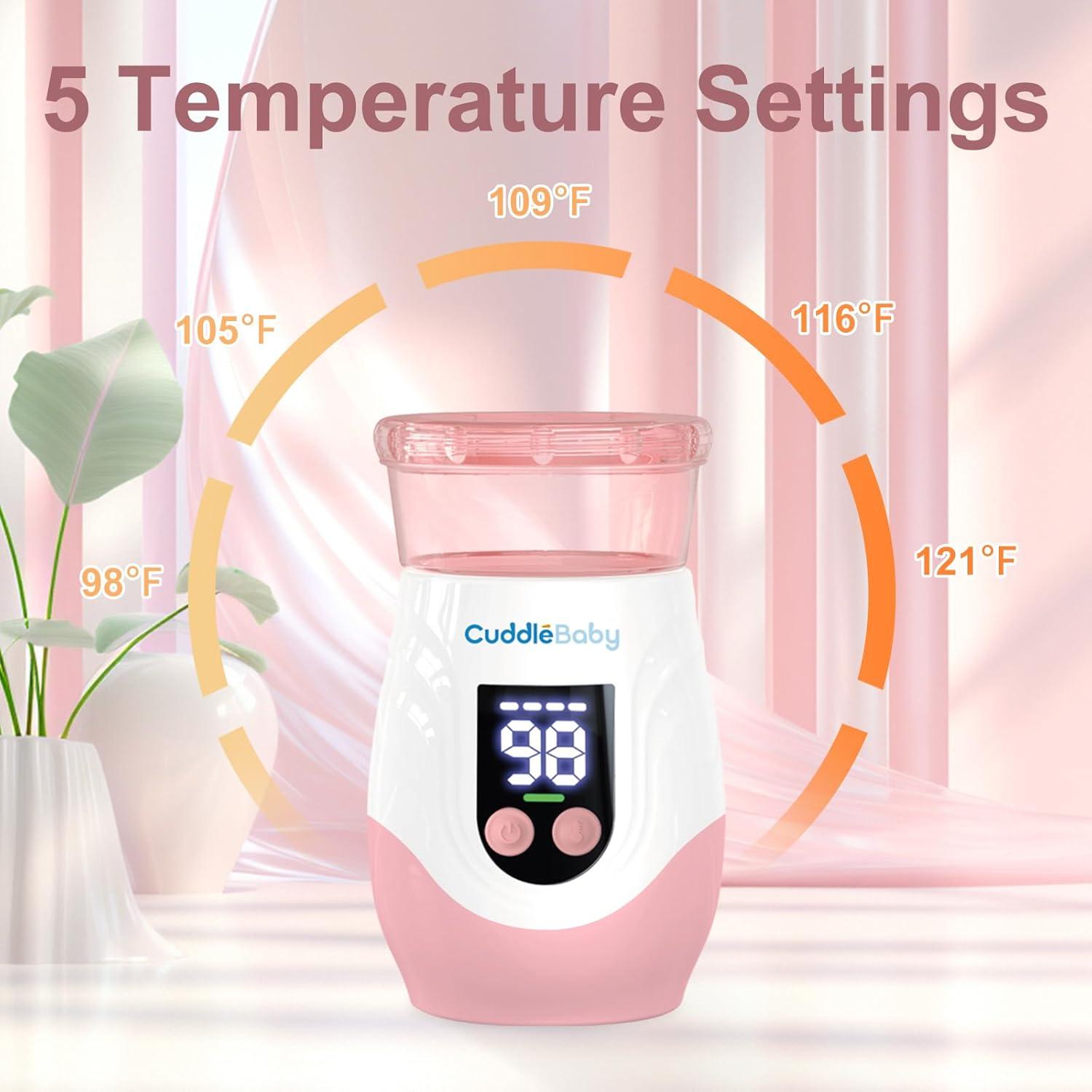 Calentador de Botellas Portátil CuddleeBaby Rosa 200ml/min