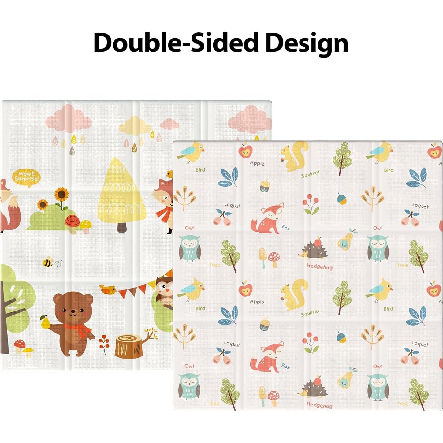 Alfombra de Juego para Bebés 127x127 cm Beige - Espuma Antideslizante