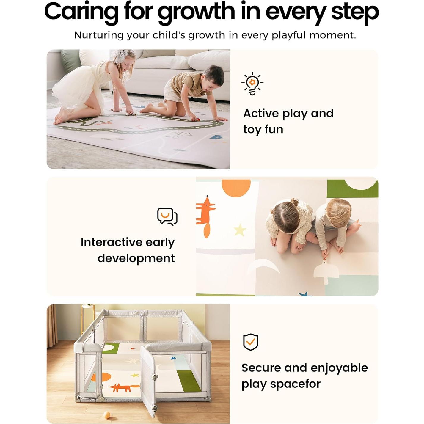 Alfombra de Juego Reversible Tiny Land 198x140 cm Impermeable