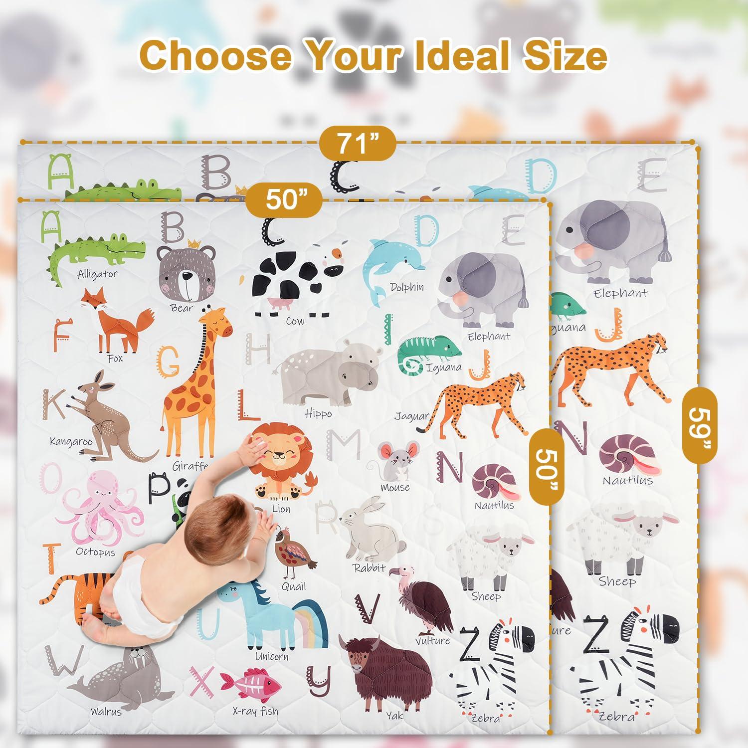 Alfombra de Juego para Bebés Premium 127x127 cm Acolchada Antideslizante