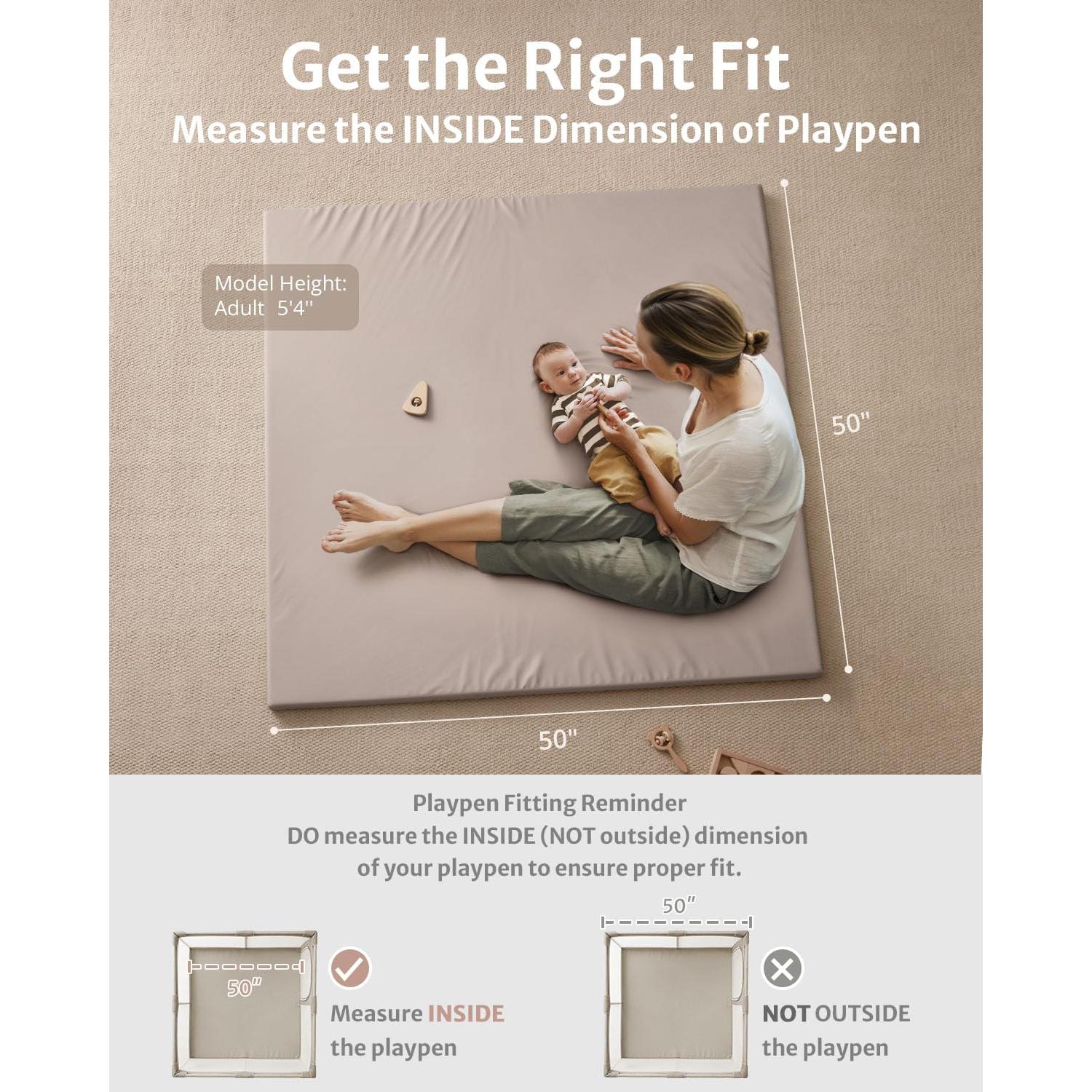 Alfombra de Juego para Bebés Diario Placentero 50x50cm Taupe