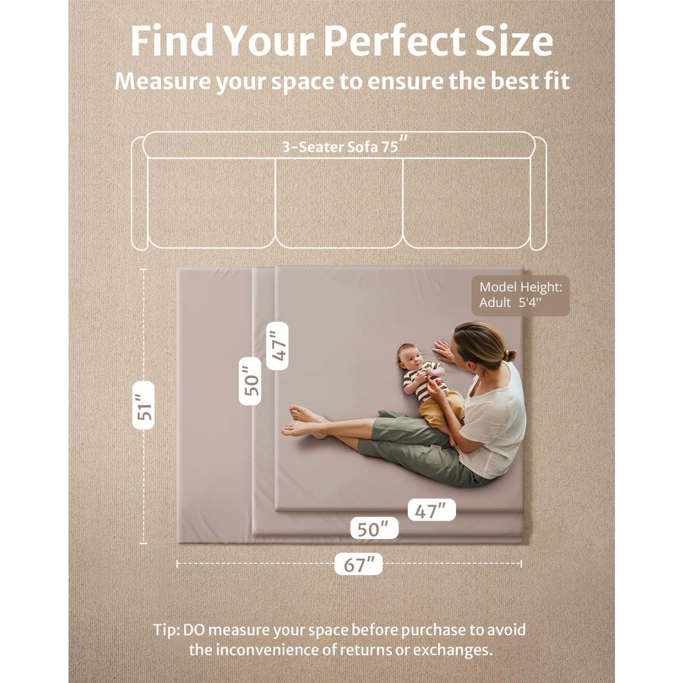 Alfombra de Juego para Bebés Diario Placentero 50x50cm Taupe