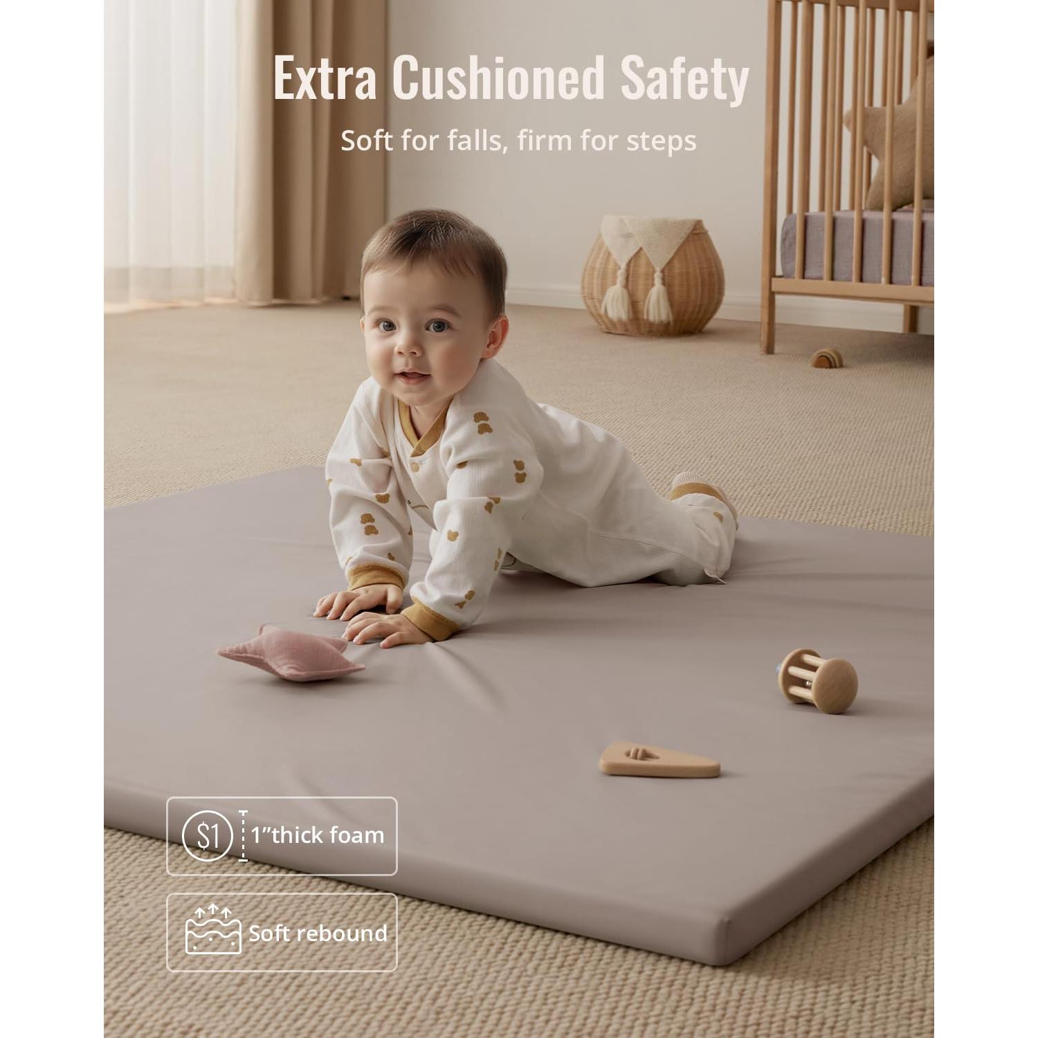 Alfombra de Juego para Bebés Diario Placentero 50x50cm Taupe