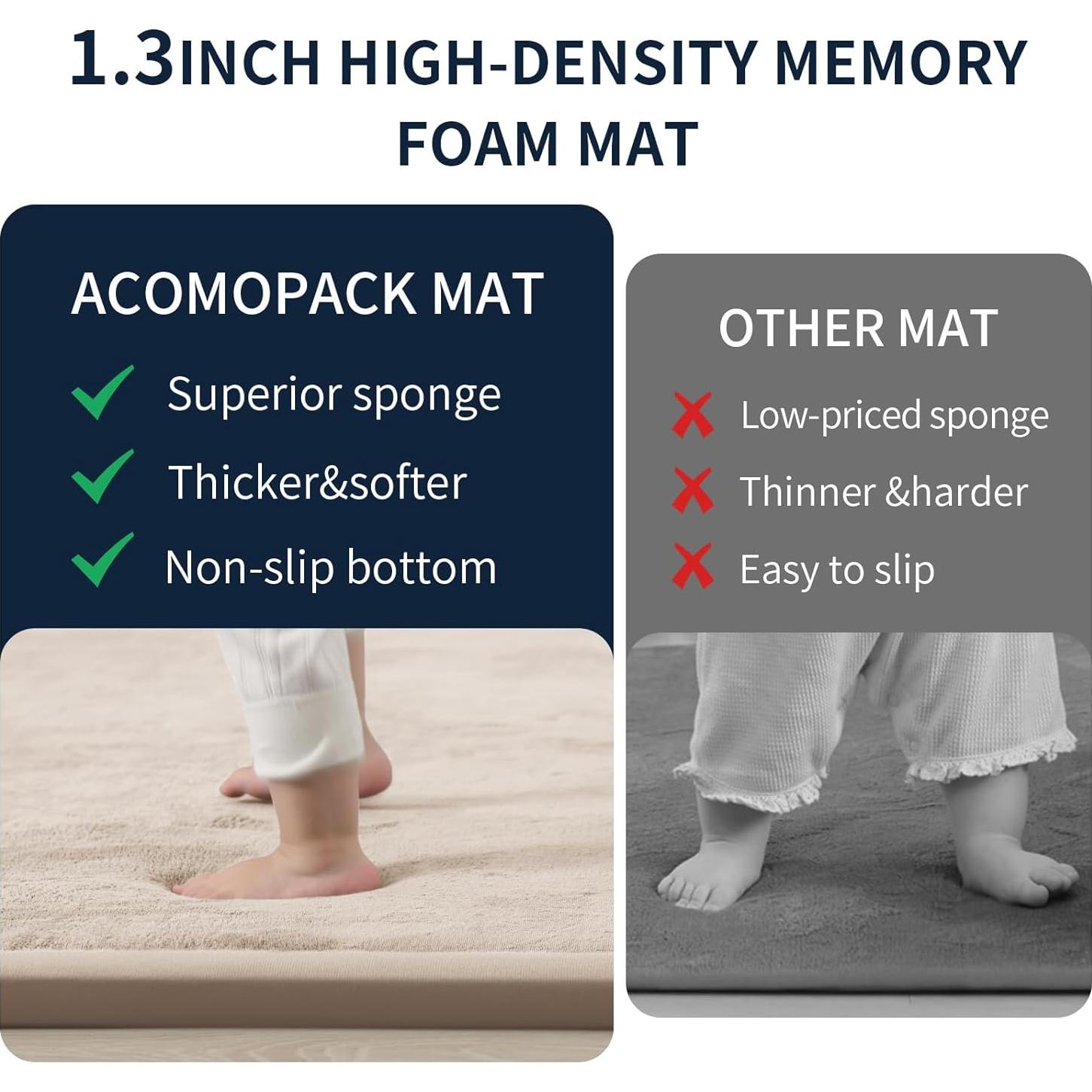 Alfombra de Juego ACOMOPACK 50x50 cm Espuma de Memoria Beige