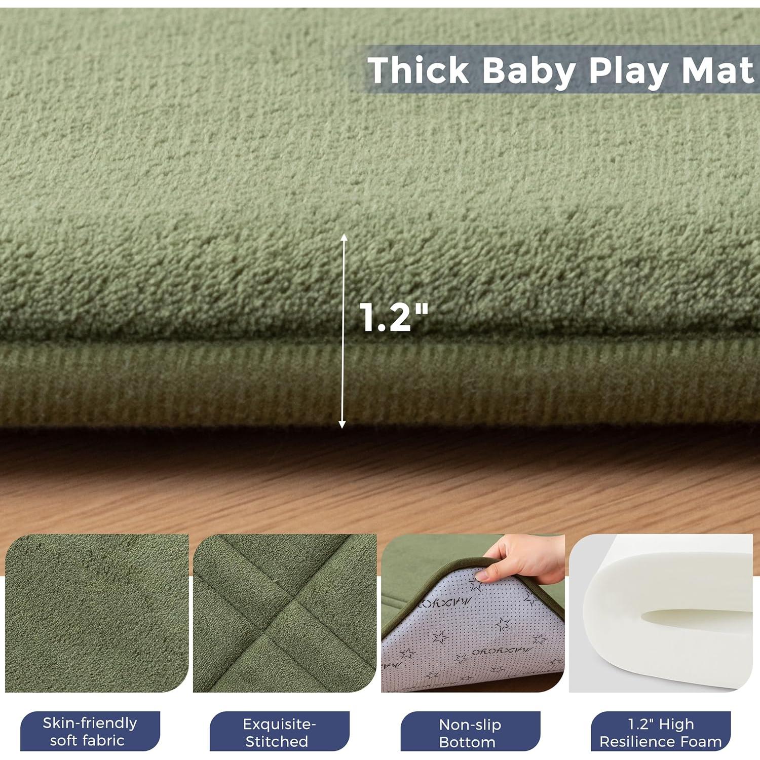 Alfombra de Juego MAXYOYO 200x200cm Verde Antideslizante