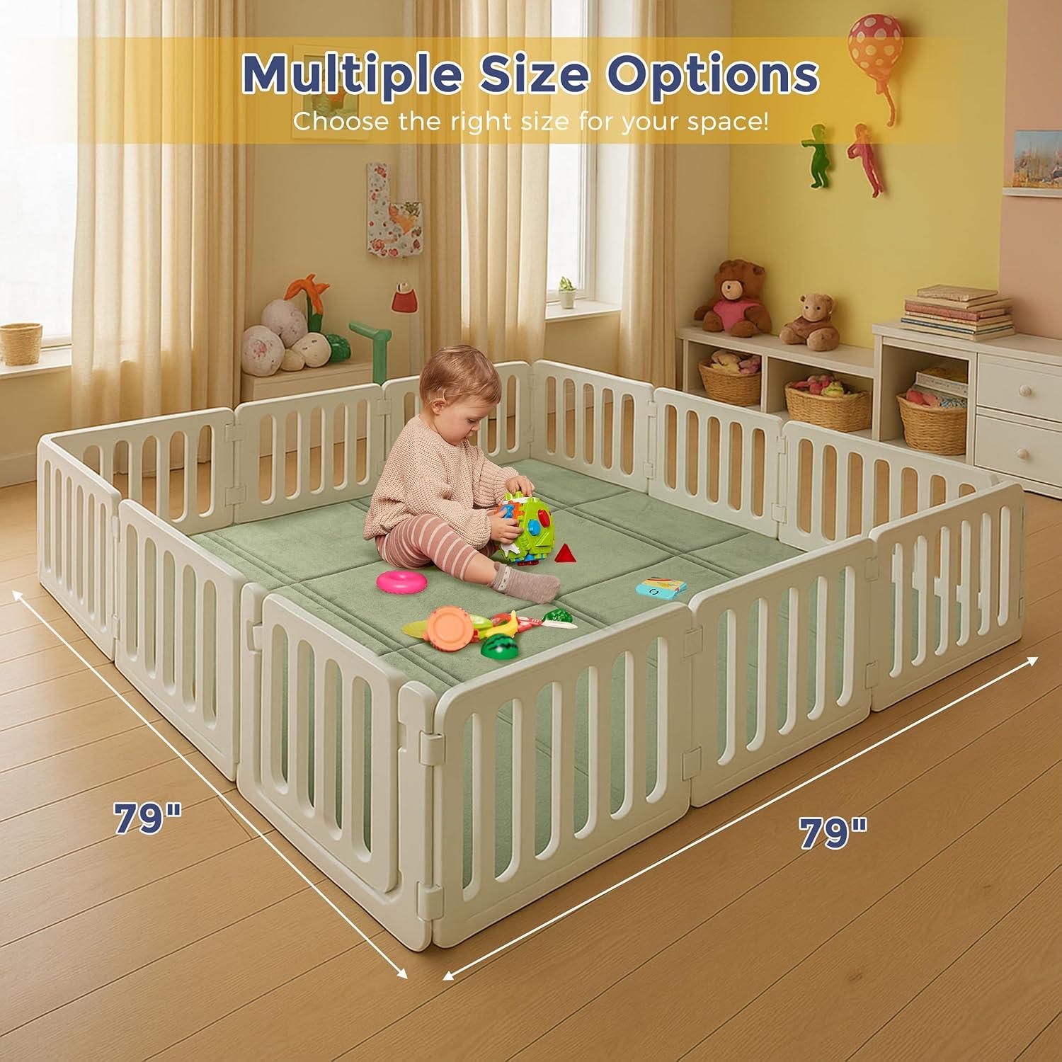 Alfombra de Juego MAXYOYO 200x200cm Verde Antideslizante