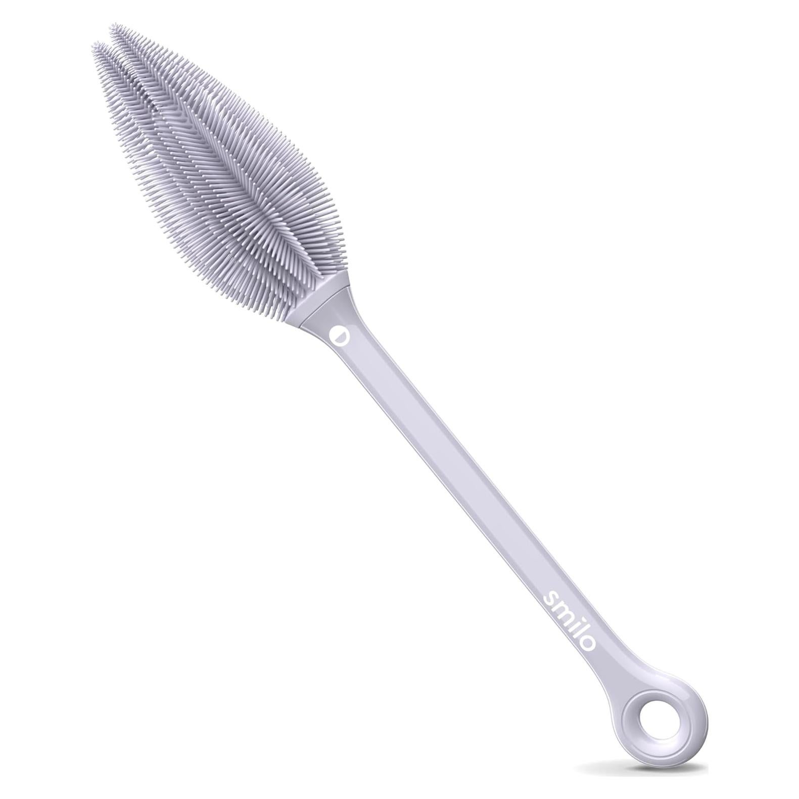 Cepillo de Botellas Smilo de Silicona Punta Doble - Gris