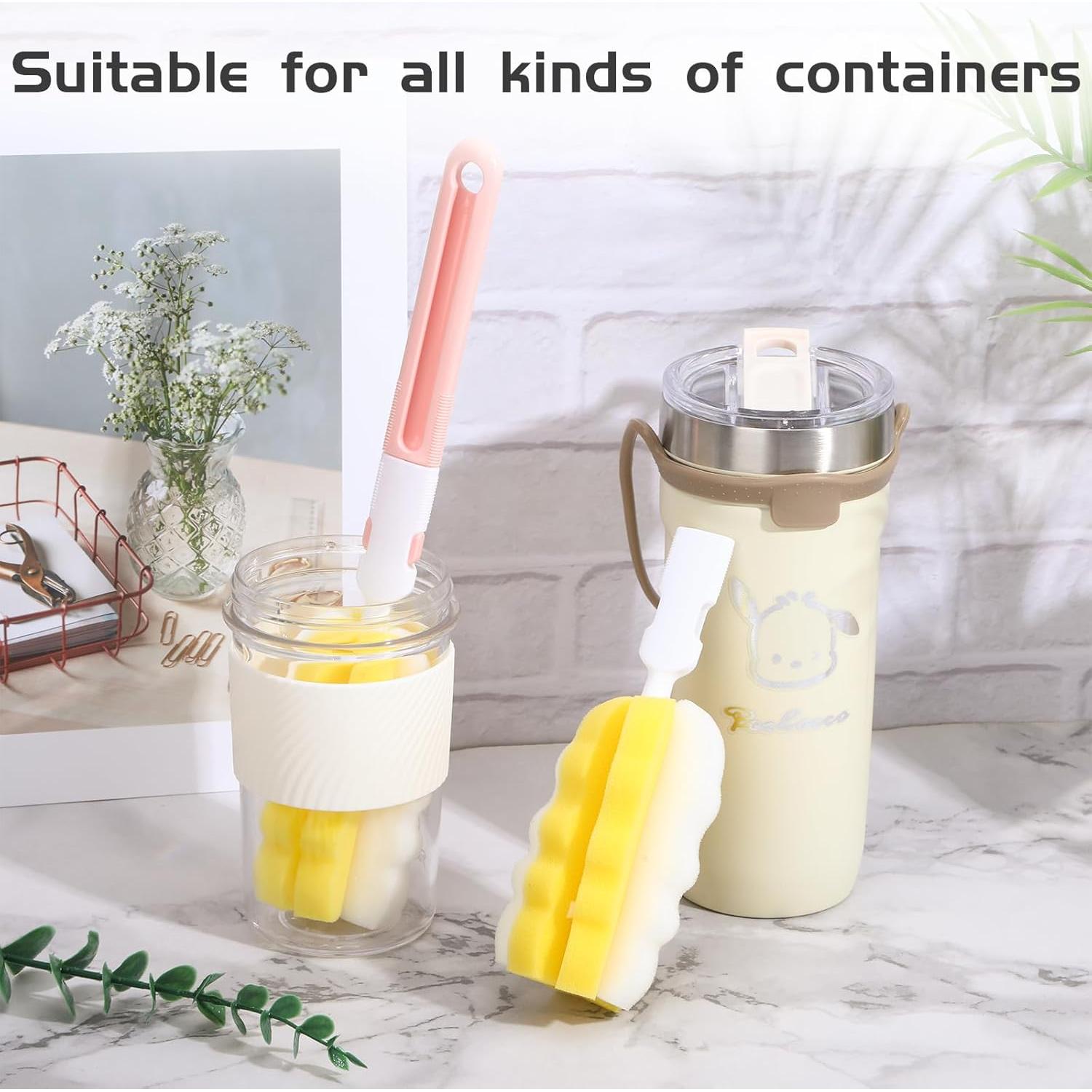 4 Cepillos Limpiadores de Botellas Maahongh con 2 Cabezas