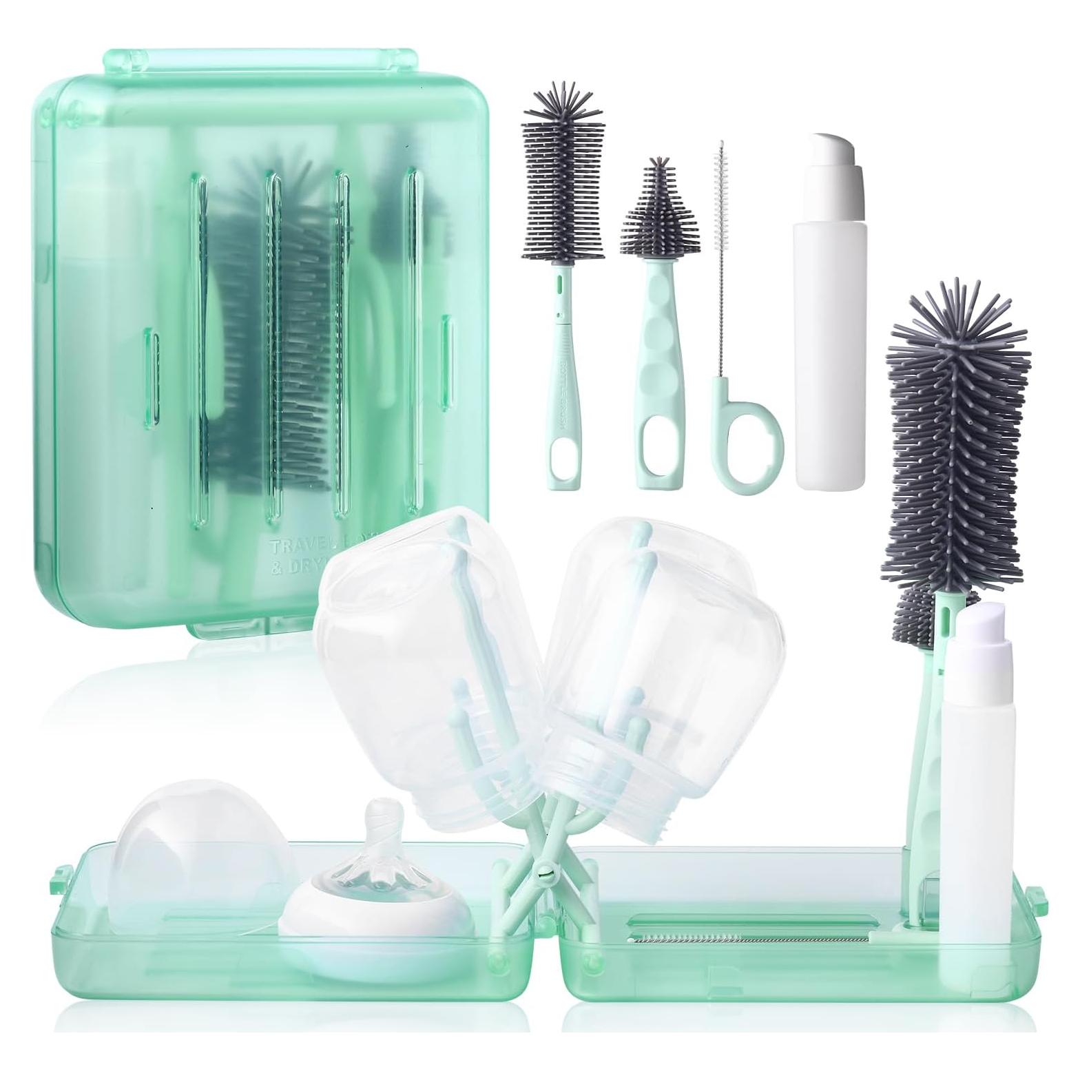 Kit de Limpieza de Botellas Hranio 6 en 1 Verde Portátil