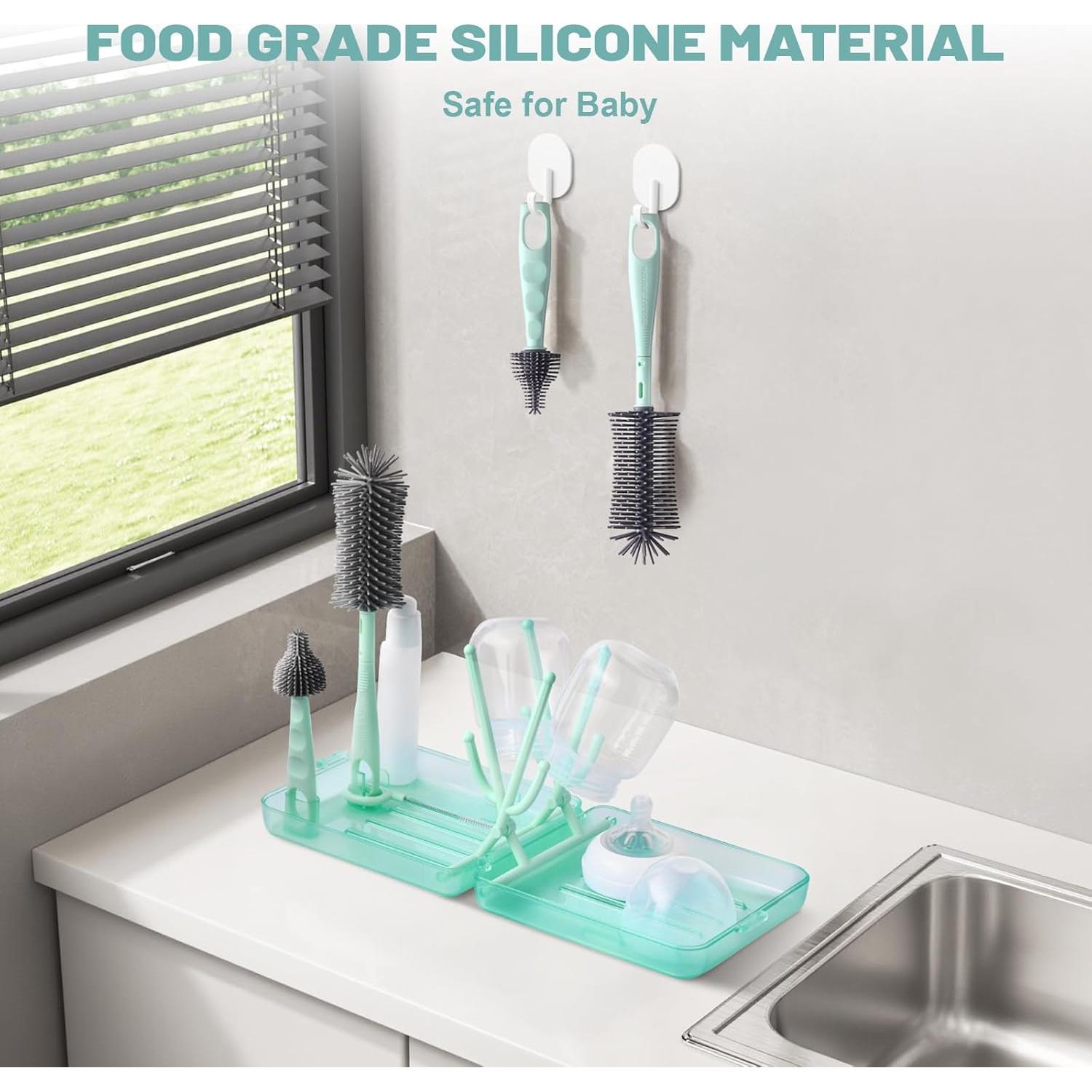 Kit de Limpieza de Botellas Hranio 6 en 1 Verde Portátil