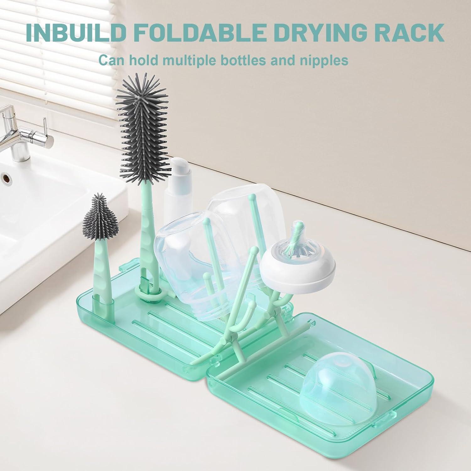 Kit de Limpieza de Botellas Hranio 6 en 1 Verde Portátil