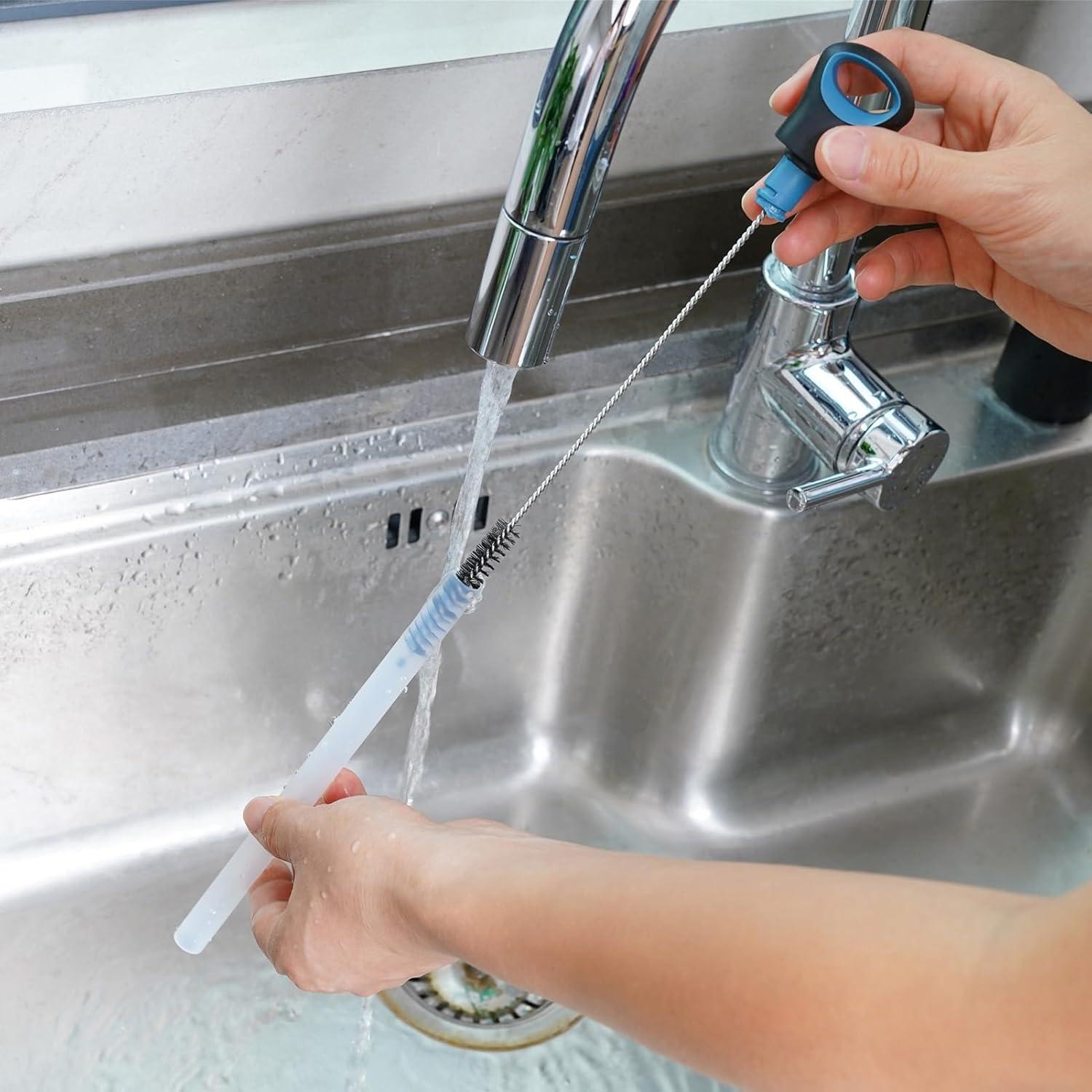 Cepillo Limpiador de Botellas 2-en-1 MOSOLAN Azul 35.6 cm