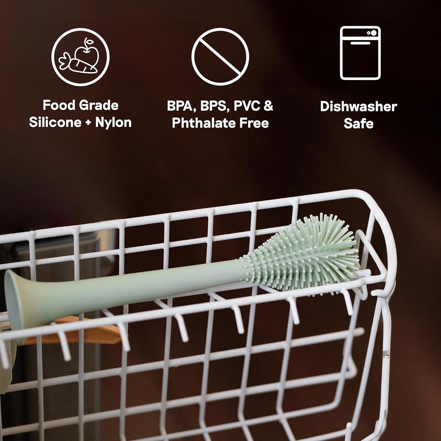 Cepillo de Botella ezpz Salvia - Silicona Flexible y Suave