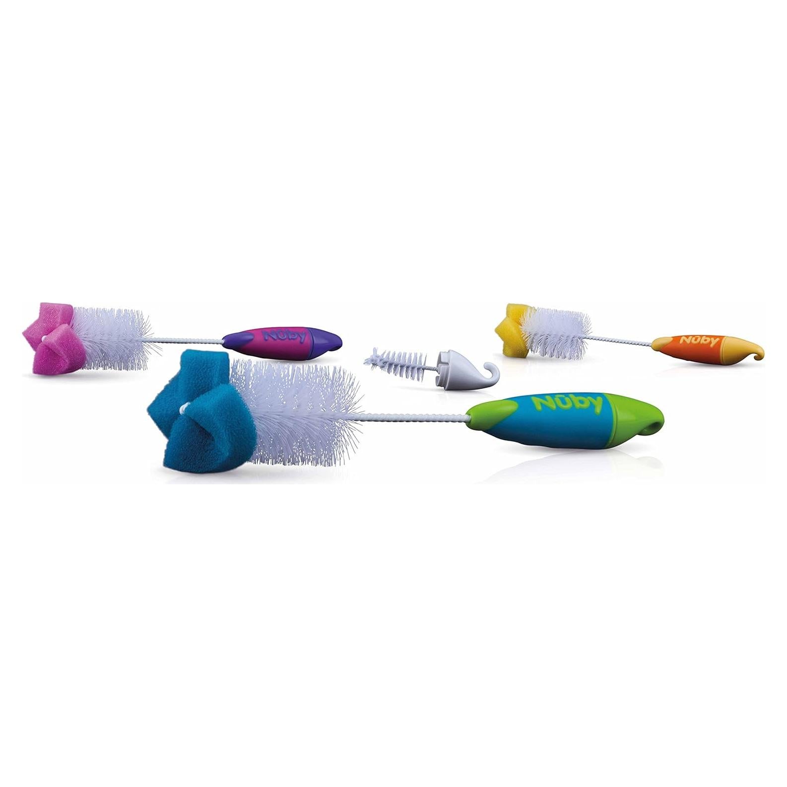 Cepillo para Biberones y Tetinas Nuby 2 en 1 con Gancho